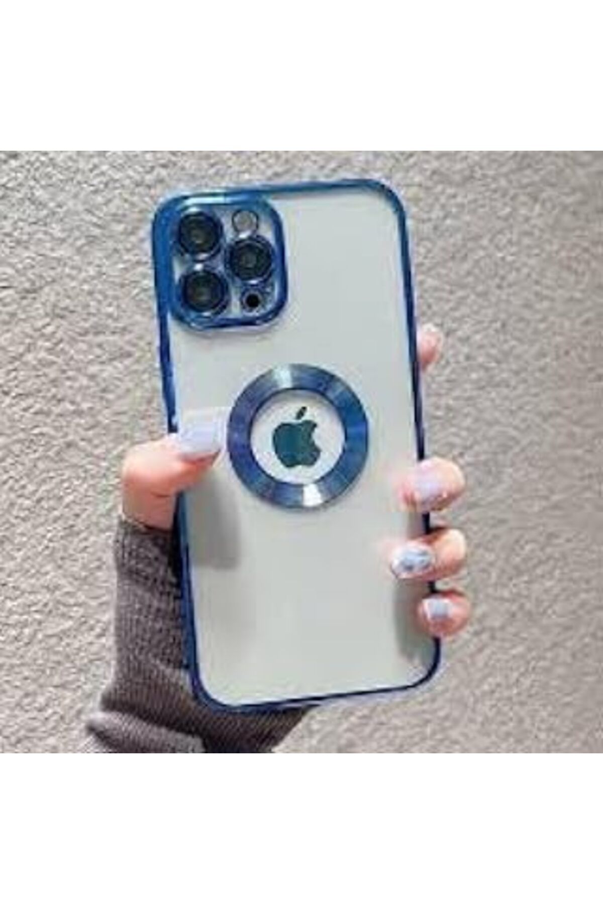 MAGNESİA Tia Aks Iphone 13 Pro Max Uyumlu Lens Korumalı Lazer Kılıf Mavi