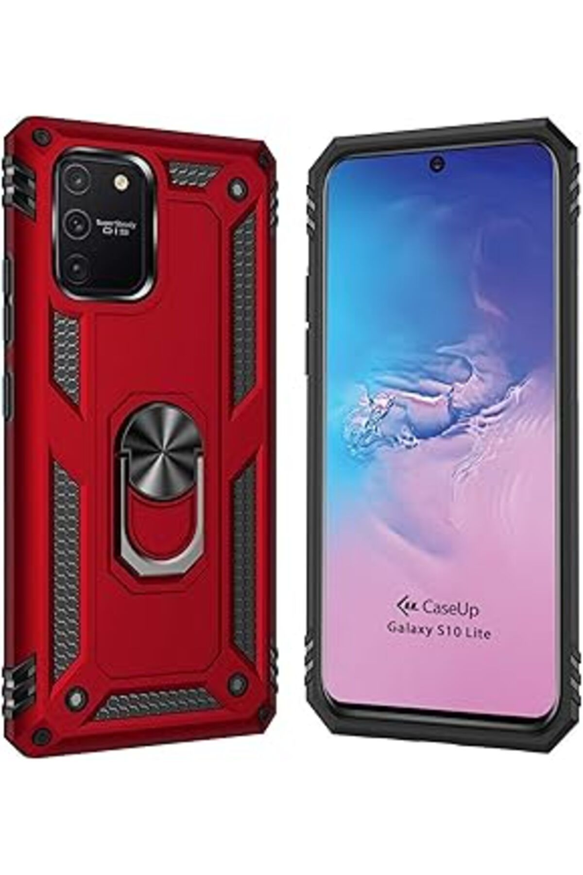 feifei Caseup Galaxy S10 Lite, Caseup Magnetic Ring Uyumlu Kılıf Kırmızı