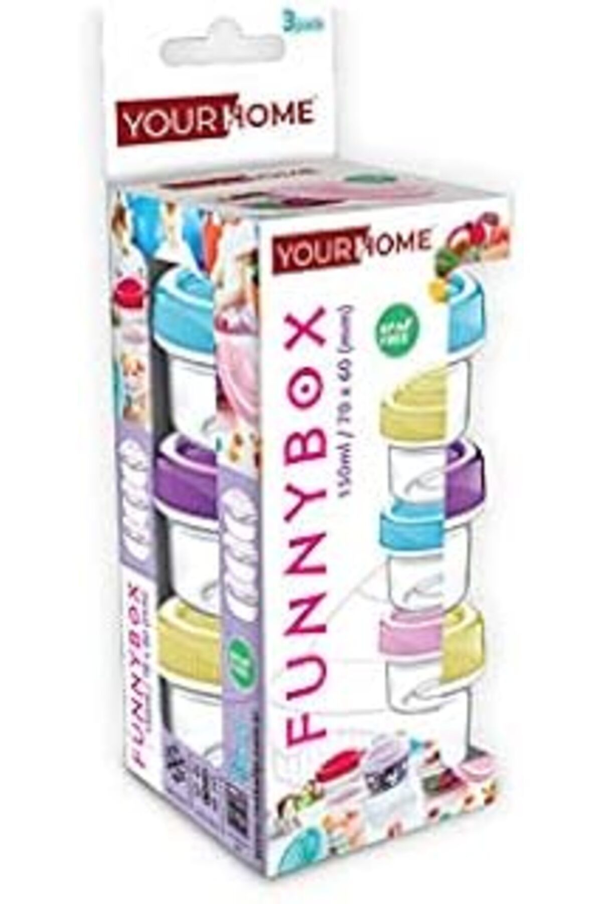 NZM TİCARET Yourhome Funnybox 3 Lü Saklama Kabı