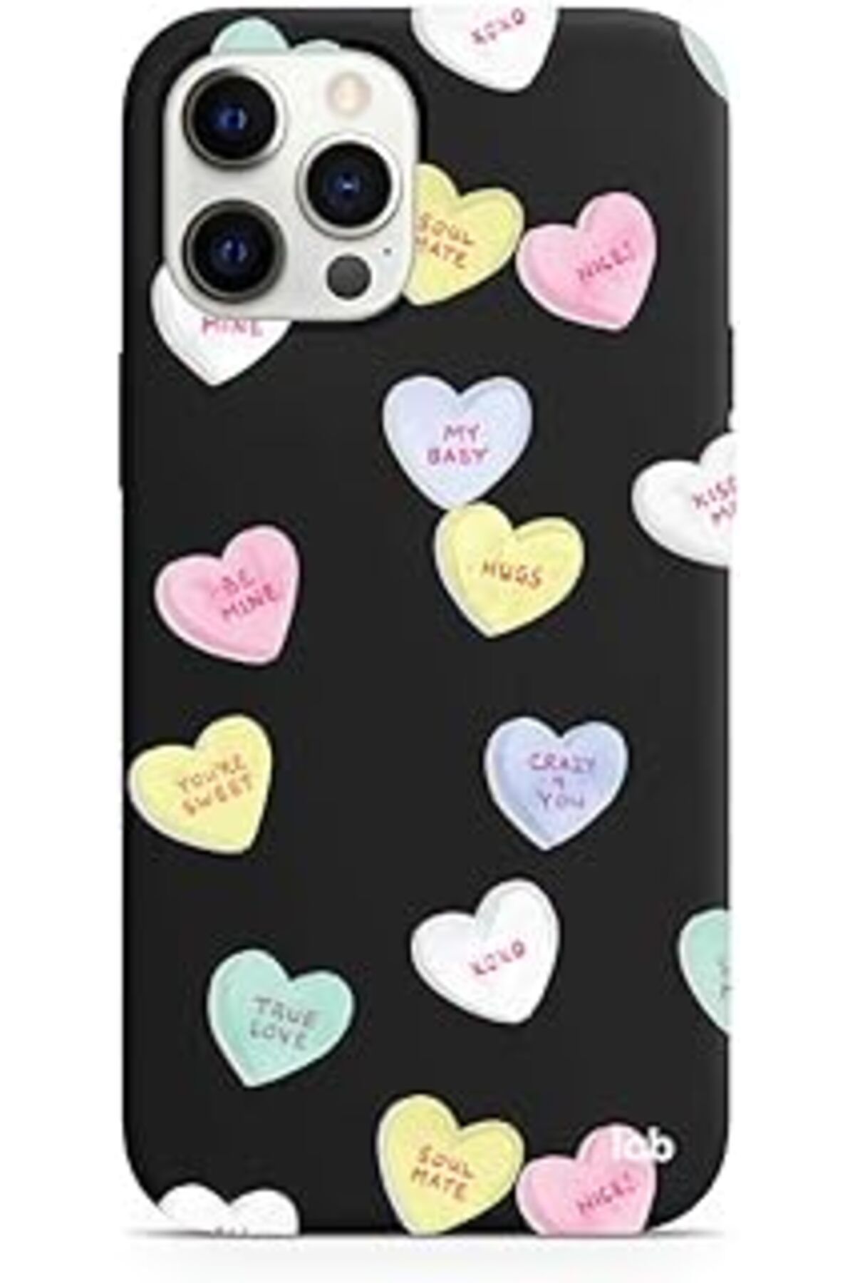 NZM TİCARET Caselab Iphone 12 Pro Max Siyah Silikon Telefon Kılıfı - Love Pills