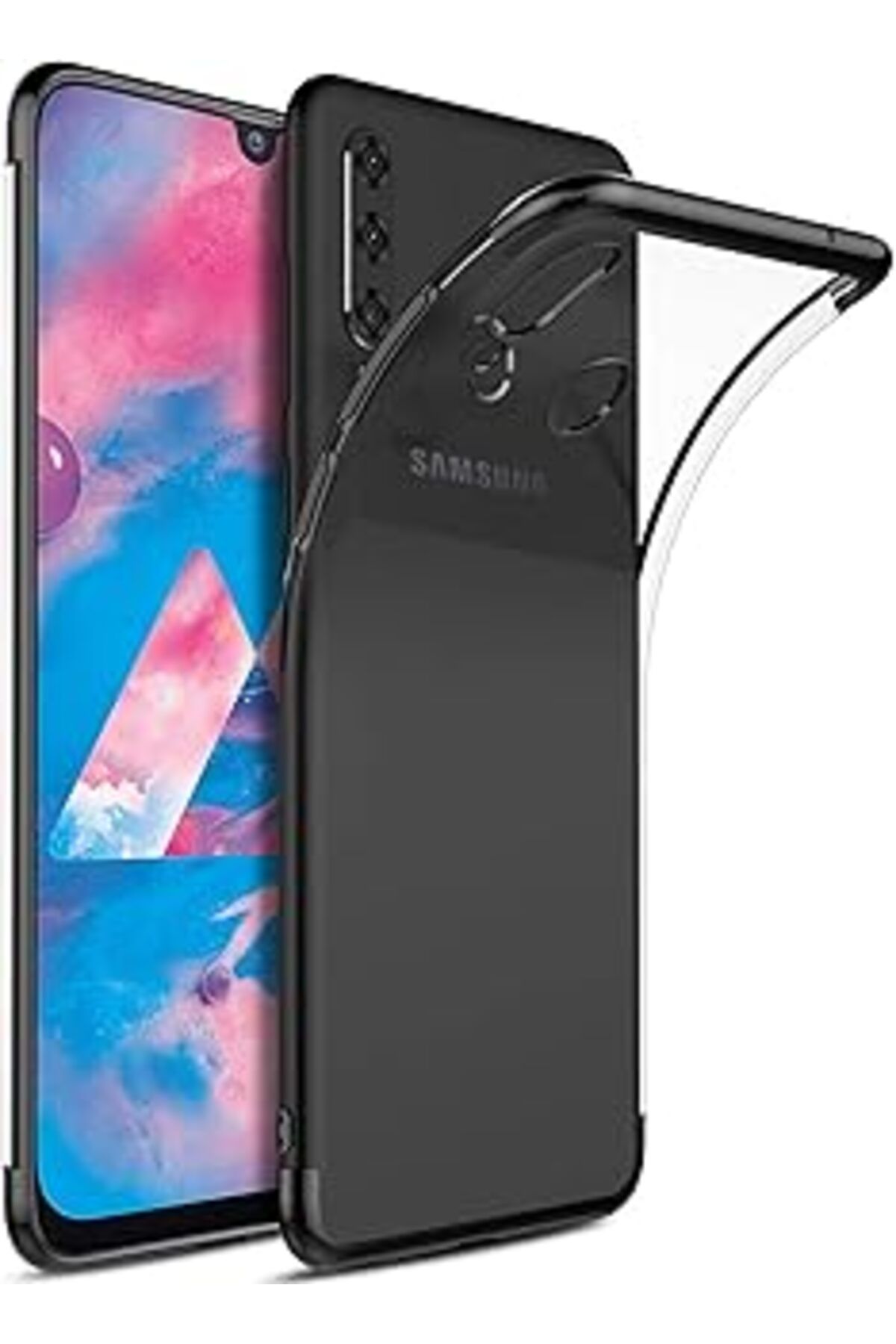 MAGNESİA Galaxy M30 Kılıf Skyfall Transparent Clear Siyah