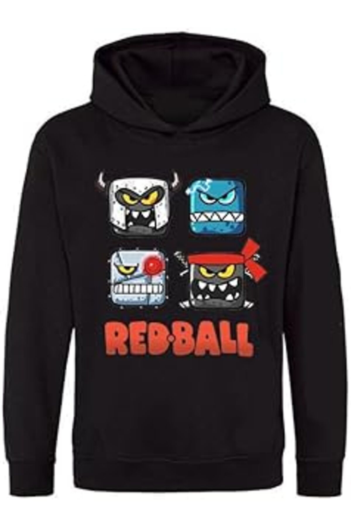 ShopZum Red Ball Kapüşonlu Sweatshirt Siyah