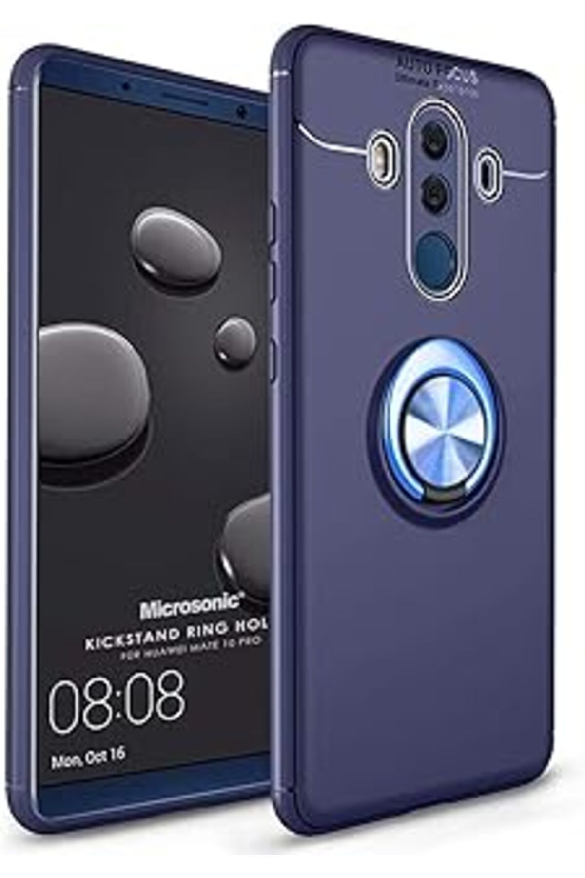 robotrend Huawei Mate 10 Pro Için Kılıf Kickstand Ring Lacivert [Mate 10 Pro Ile Uyumlu Kıl