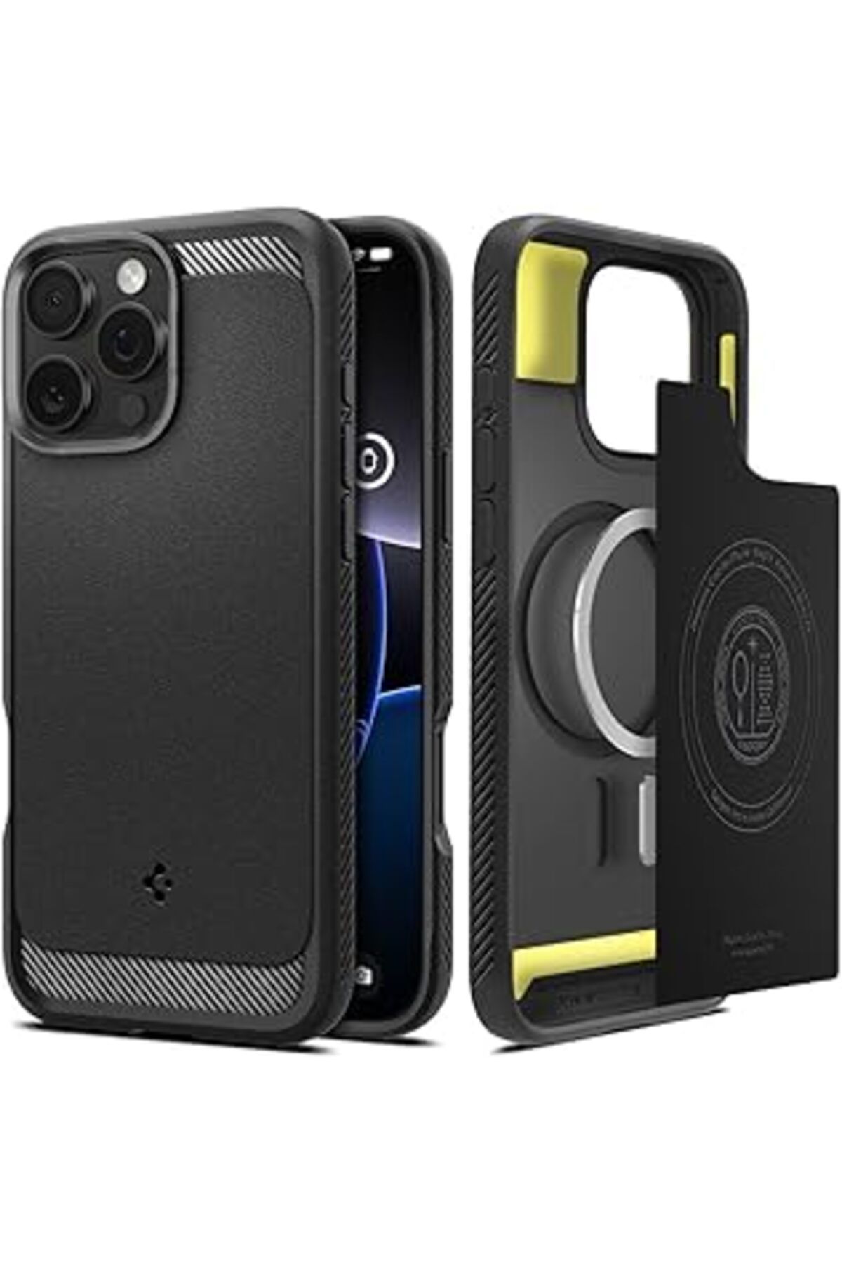 nerede bulurum Spigen Iphone 16 Pro Max Kılıf Rugged Armor Magfit Magsafe Özellikli Matte Black - Acs07986