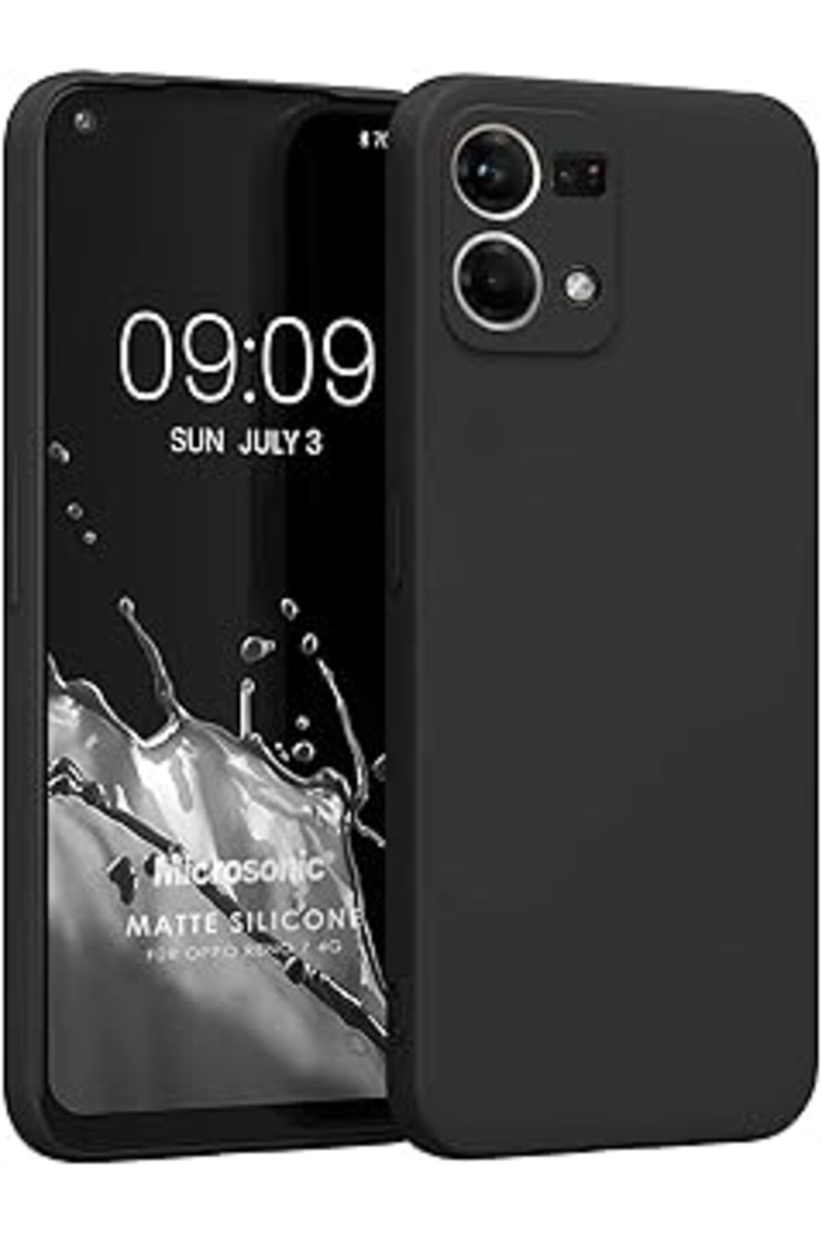 NZM TİCARET Matte Silicone Oppo Reno 7 4G Için Kılıf Siyah [Reno 7 4G Ile Uyumlu Kılıf - Siyah]