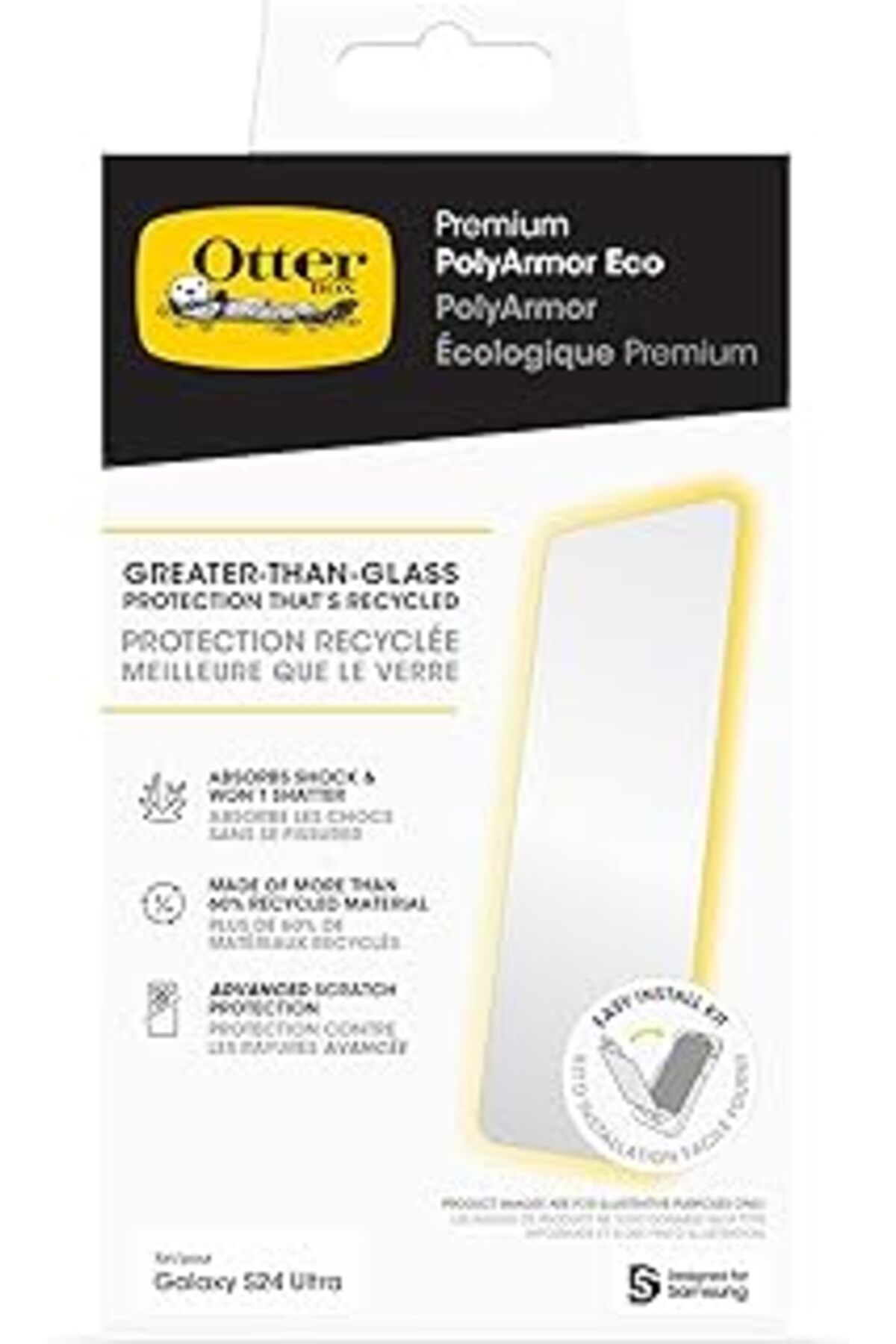 NZM TİCARET Otterbox Galaxy S24 Ultra Polyarmor Premium - Şeffaf,%60 Geri Dönüştürülmüş Malzeme, Canlı