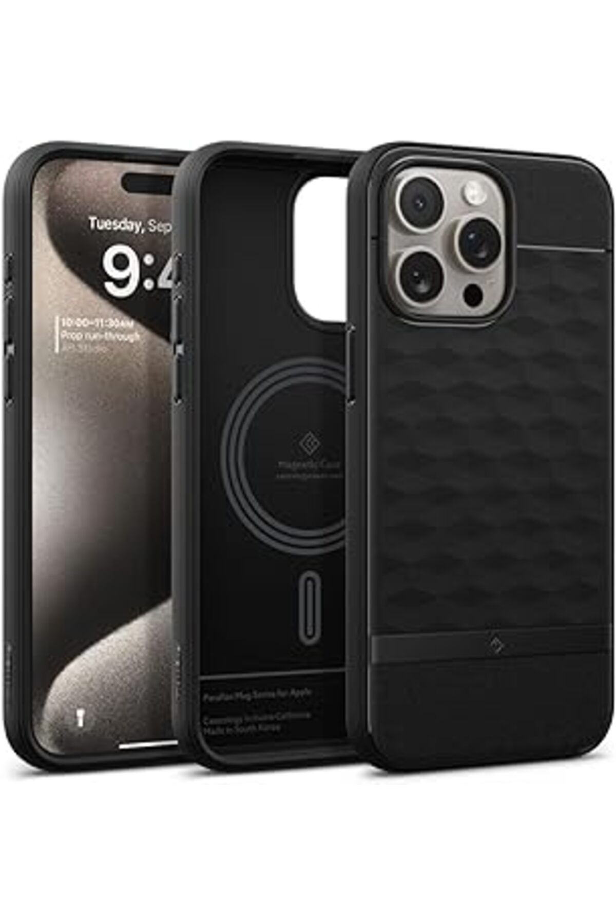 NZM TİCARET Caseology Spigen Iphone 15 Pro Kılıf Parallax Mag Magsafe Özellikli Matte Black - Acs06749