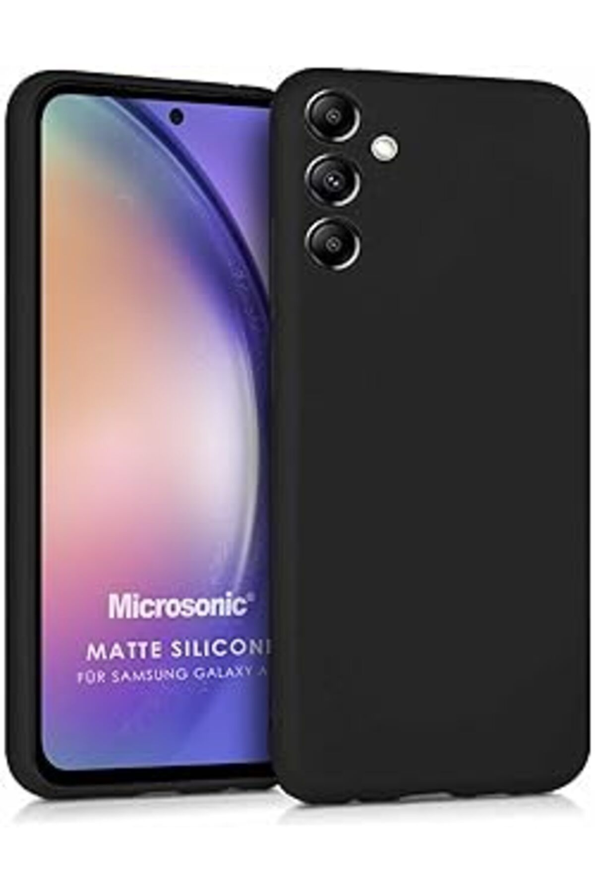 NZM TİCARET Matte Silicone Galaxy A54 Için Kılıf Siyah [Galaxy A54 Ile Uyumlu Kılıf - Siyah]