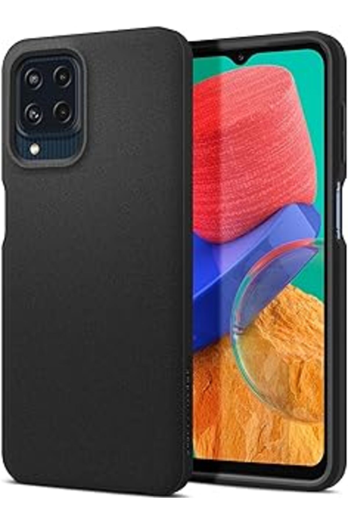 nerede bulurum Spigen Galaxy M33 5G Kılıf Essential Sand Blast Back Matte Black - Acs04236