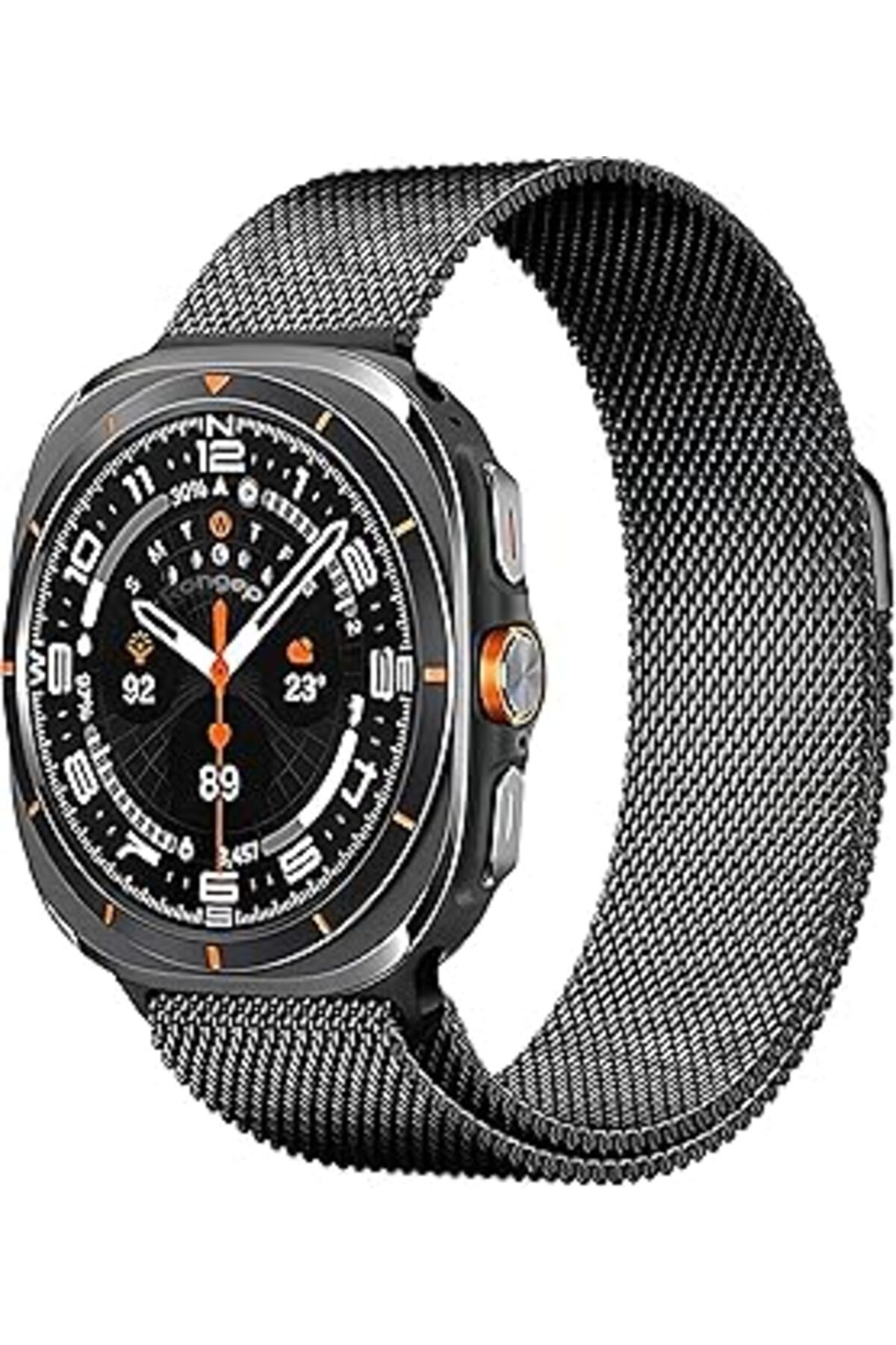 ShopZum Rongep Ile Uyumlu Galaxy Watch 7 Ultra 47Mm İÇin Milano Loop Metal Hasırlı Kordon Manyetik