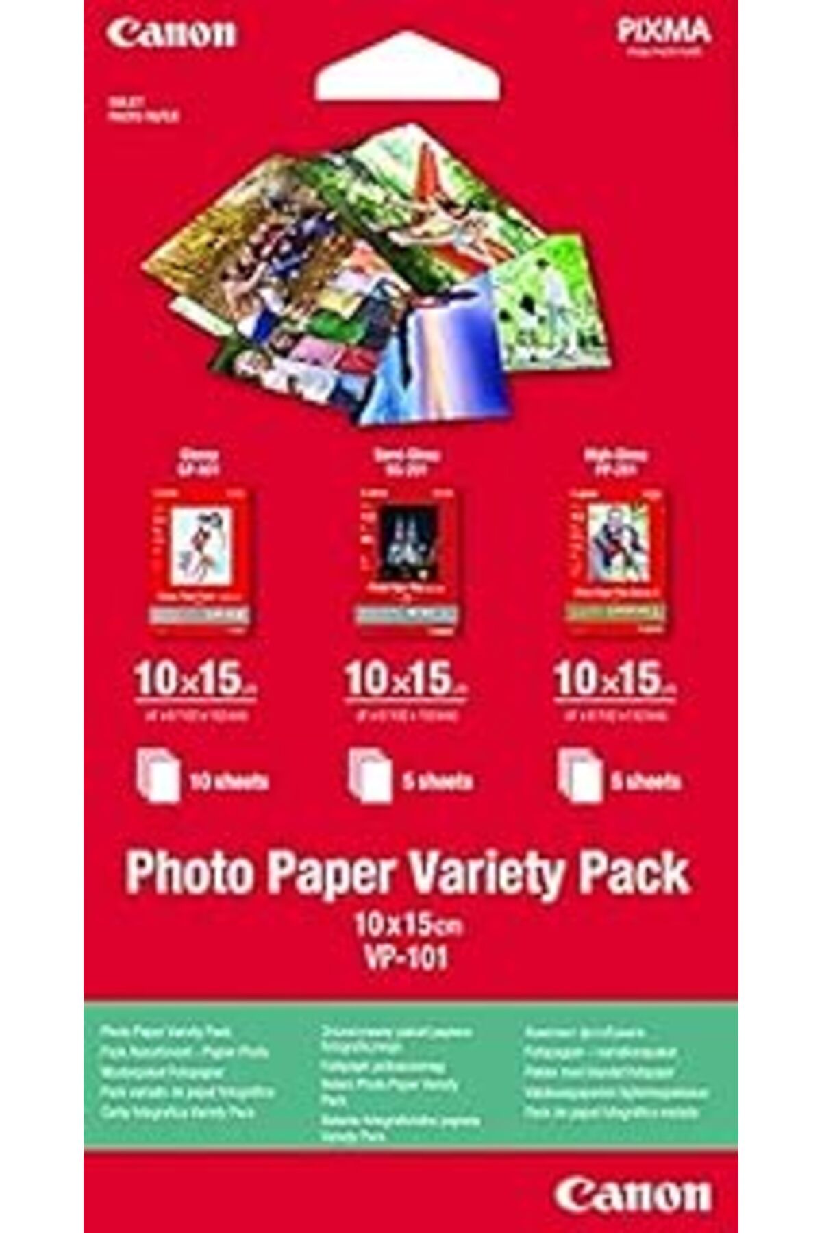 NZM TİCARET Canon 0775B079 Vp-101 Musterpaket A 4, Fotoğraf Kağıdı, 10 X 15 Cm, 4 X 5 Yaprak