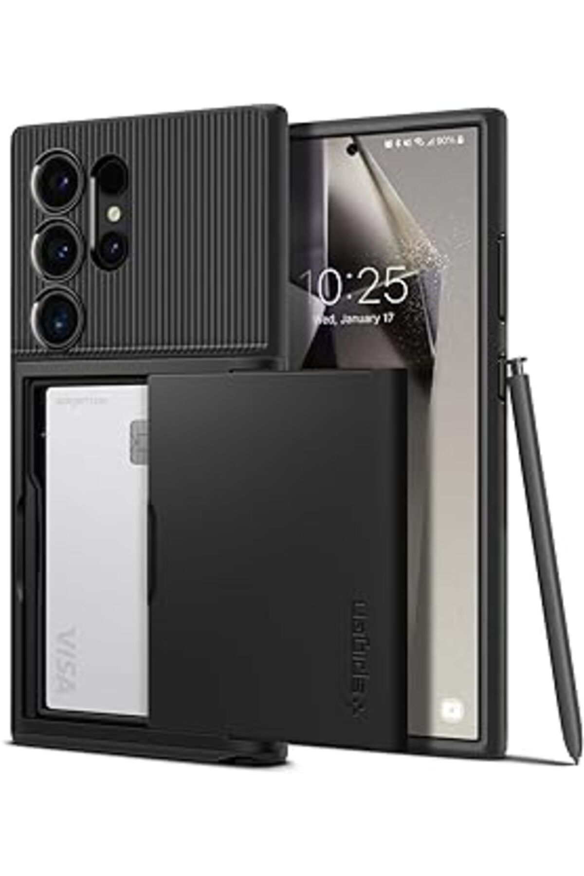 NZM TİCARET Spigen Galaxy S24 Ultra Kılıf Slim Armor Cs Black - Acs07306