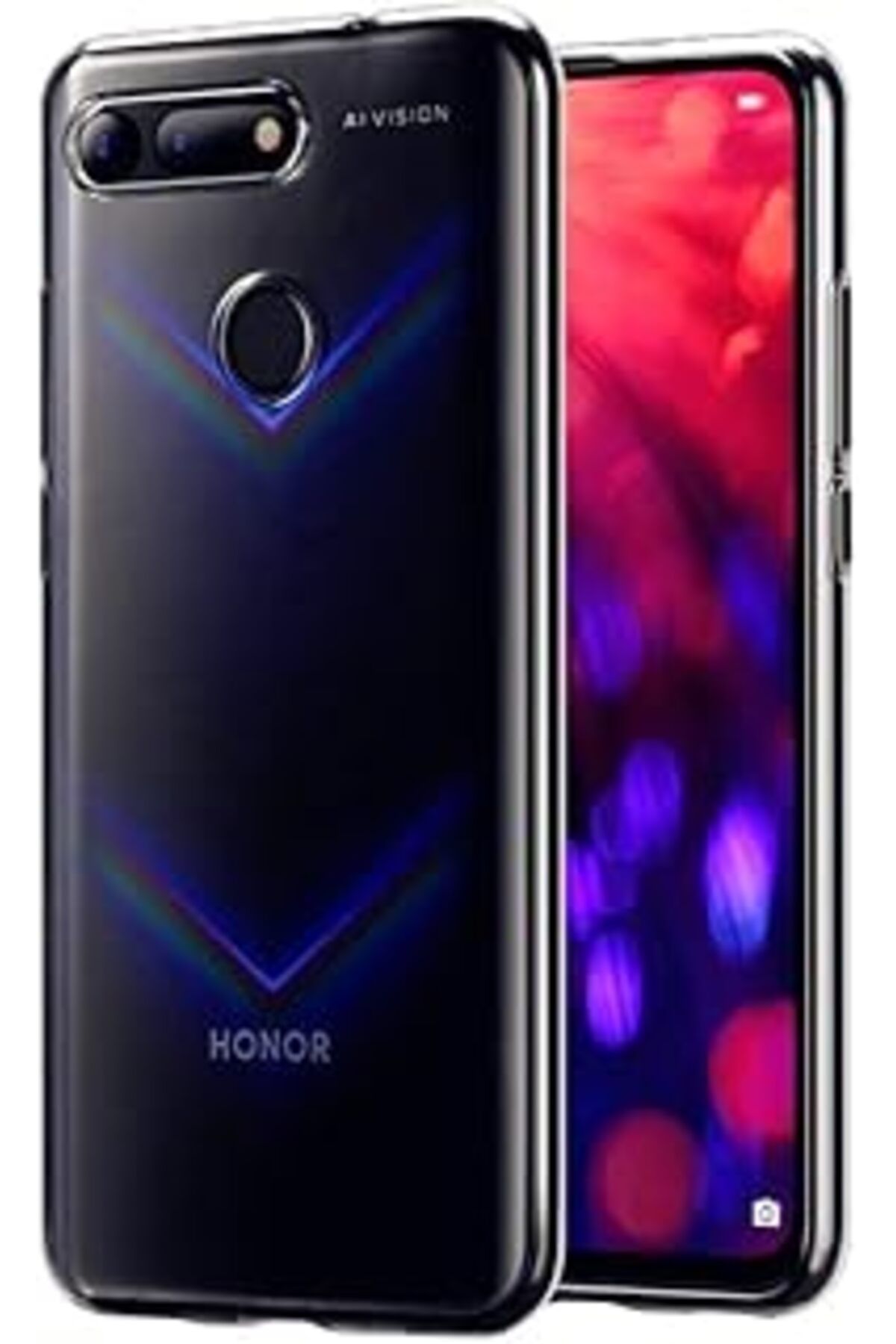 NZM TİCARET Huawei Honor View 20 Için Kılıf Transparent Soft Beyaz [Honor View 20 Ile Uyumlu Kılıf -