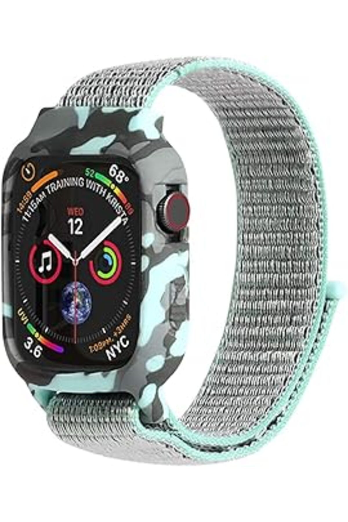 ShopZum Watch Series 4 40Mm Kordon Camouflage Armor Pro Turkuaz