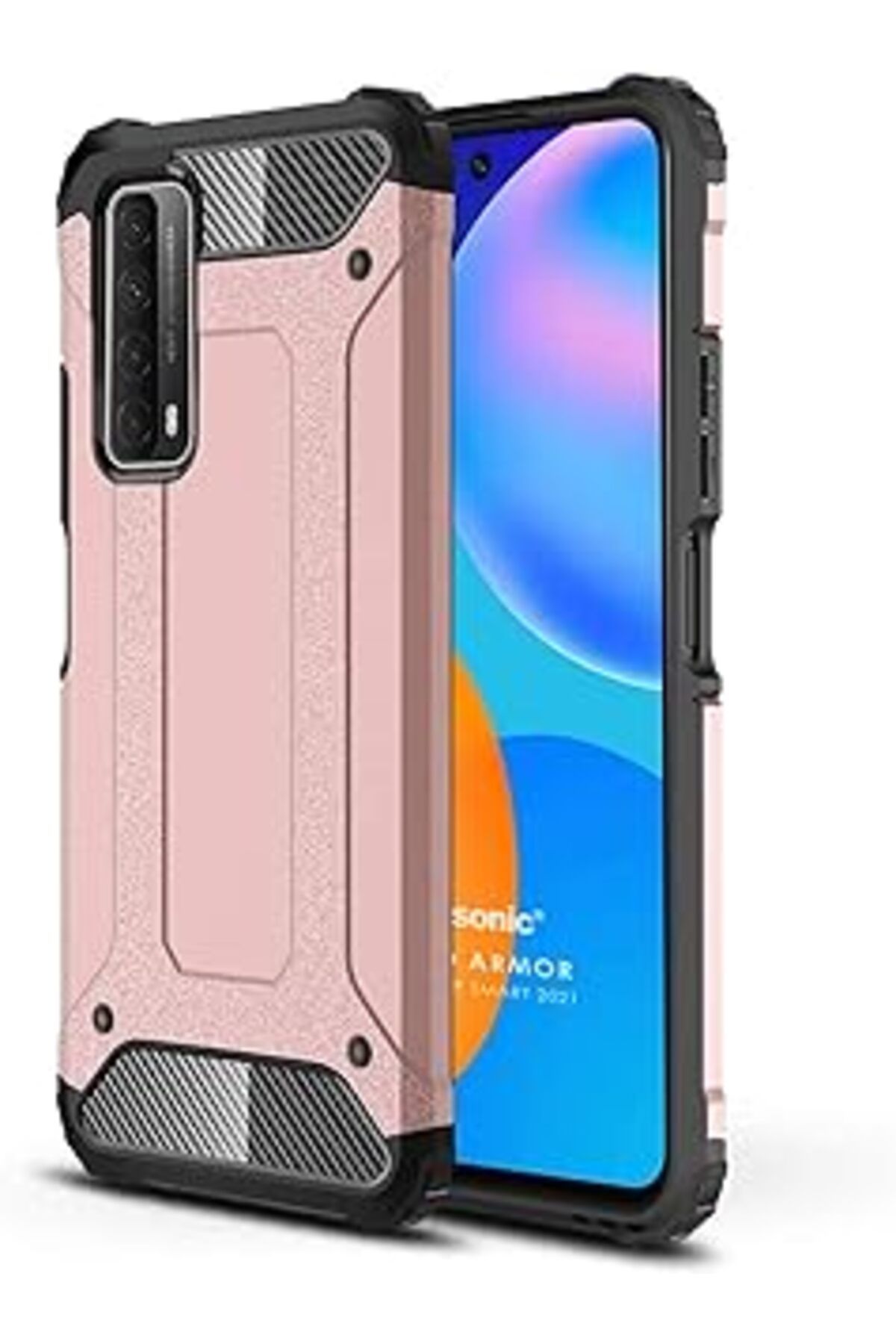 EDALKILIÇ Huawei P Smart 2021 Için Kılıf Rugged Armor Rose [P Smart 2021 Ile Uyumlu Kılıf - R