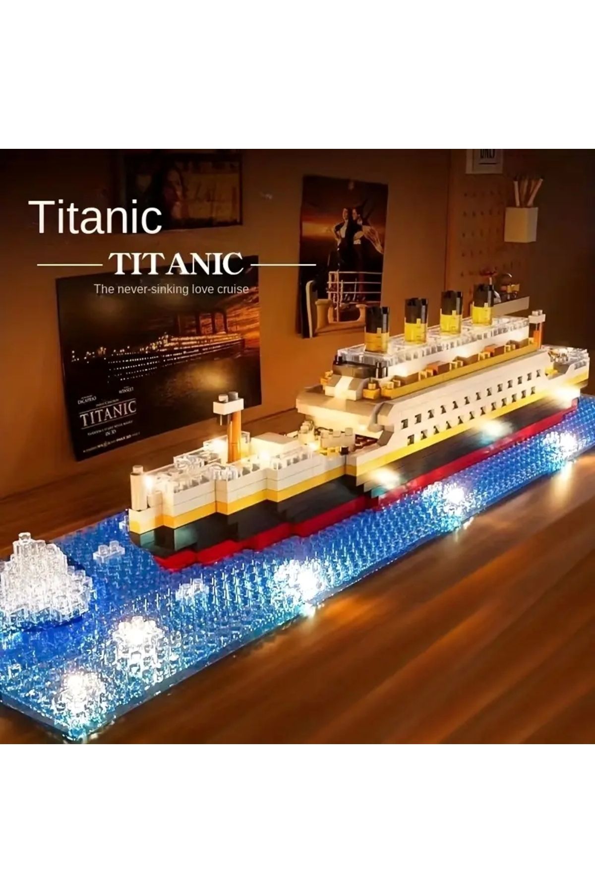 BUILDING BLOCK Işıklı Titanic 3D Lego BULDING BLOCKS 607 Parça 12+ YAŞ Puzzle Tekne Gemi Hediye