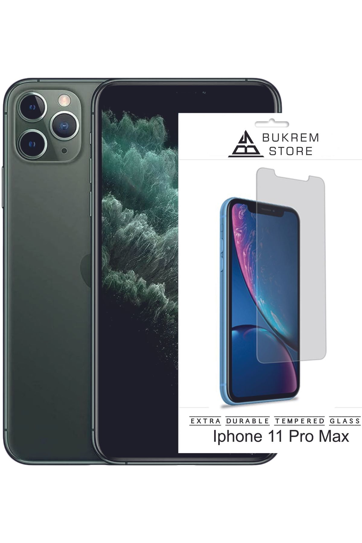 Store iPhone 11 Pro Max  Uyumlu Tam Kaplayan Şeffaf Kırılmaz Temperli Cam Ekran Koruyucu | Üstün Koruma!