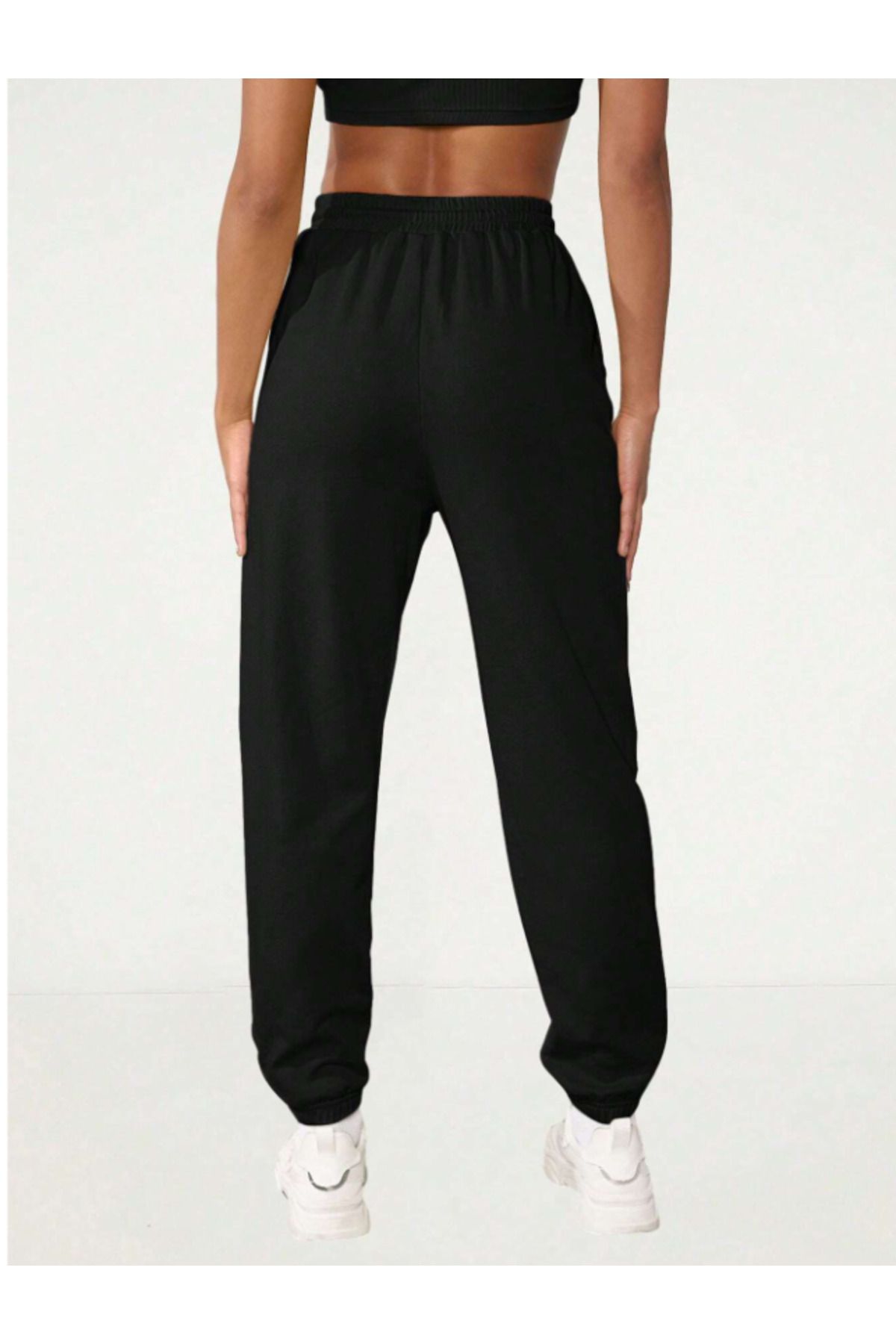 CAONNES-High Waist Relaxfit Jogger Sweatpants - 2 Thread Knitted Fabric Chafing Pants 3