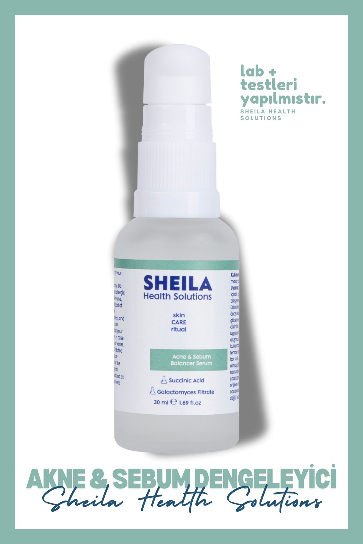 Sheila Health Solutions Sebum Dengeleyici Serum Succinic Acid Galactomyces Filtrate 30 ML