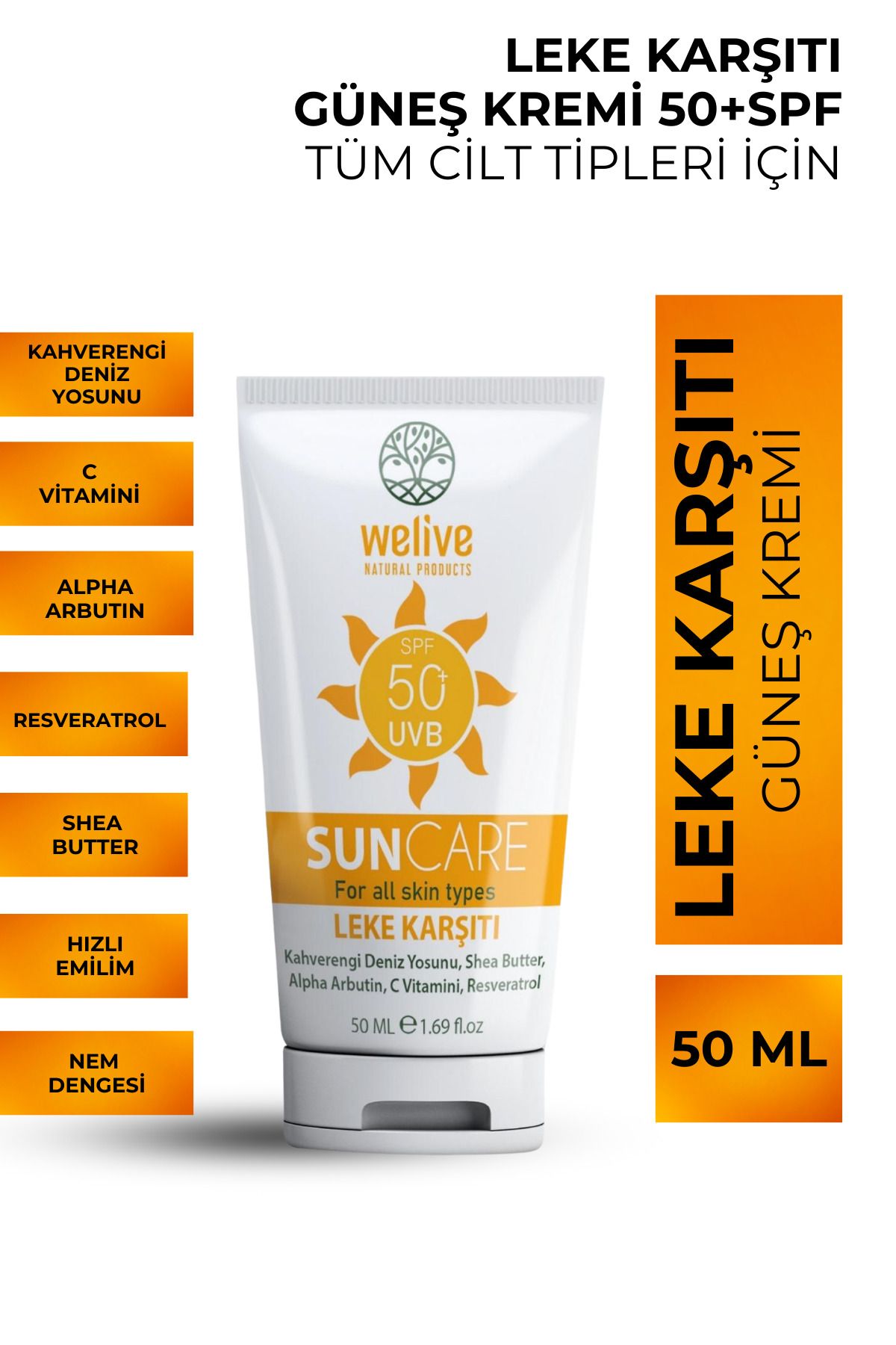 Welive-Sun Cream - Sun Care Anti-blemish, 50 Ml 1