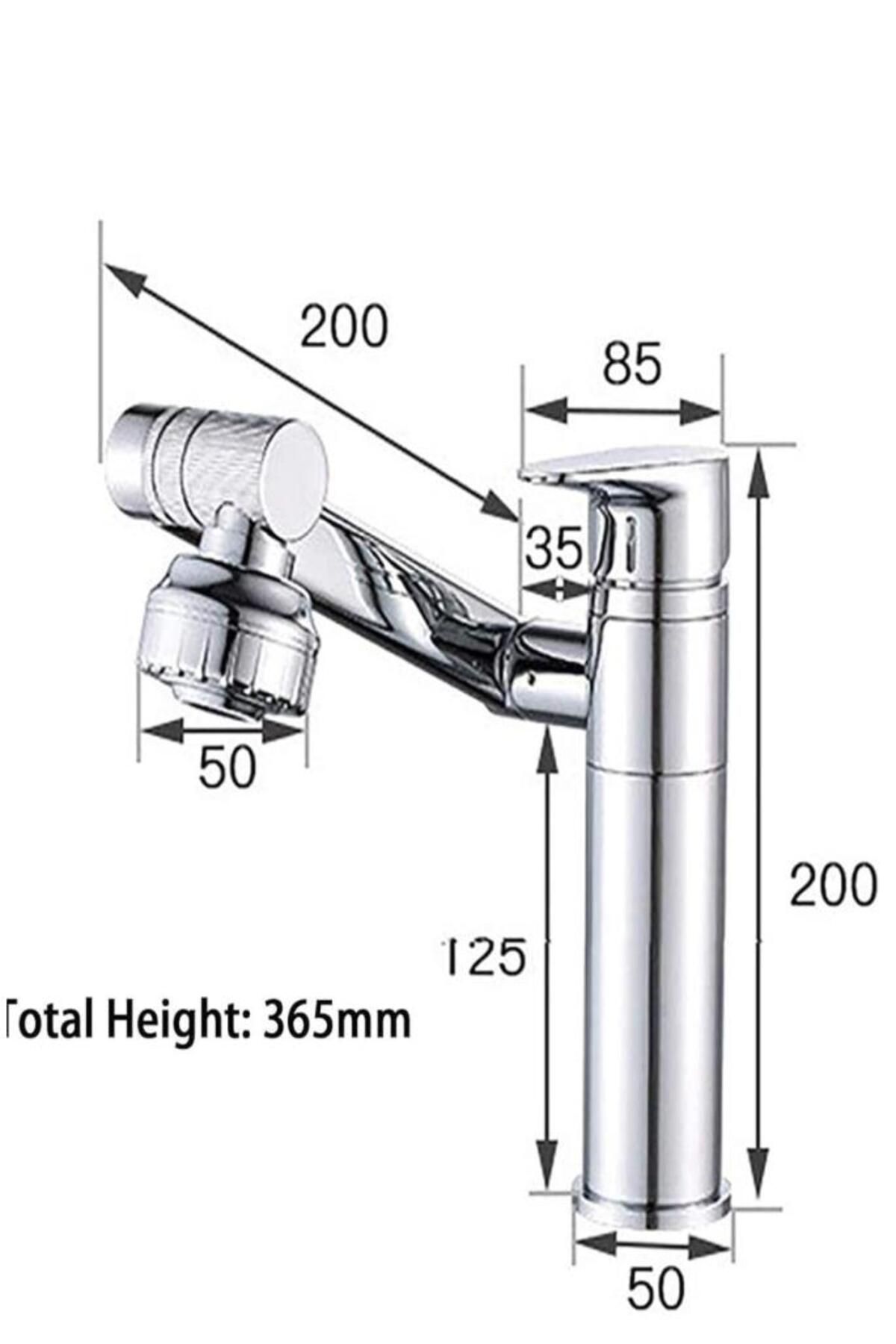 optana-Modern Chrome Robotic Movable Swivel Dish Sink Sink Faucet Kitchen Bathroom Faucet Long Head 7