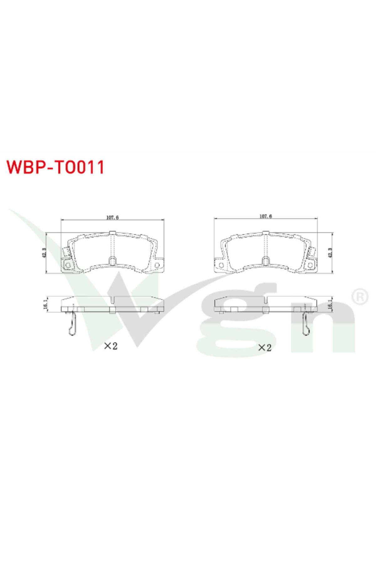 WGN TOYOTA AVENSİS 1.6 VVT-I 2.0 VVT-I ARKA FREN BALATA TAKIMI 1997-2003 ARASI 04466-20020