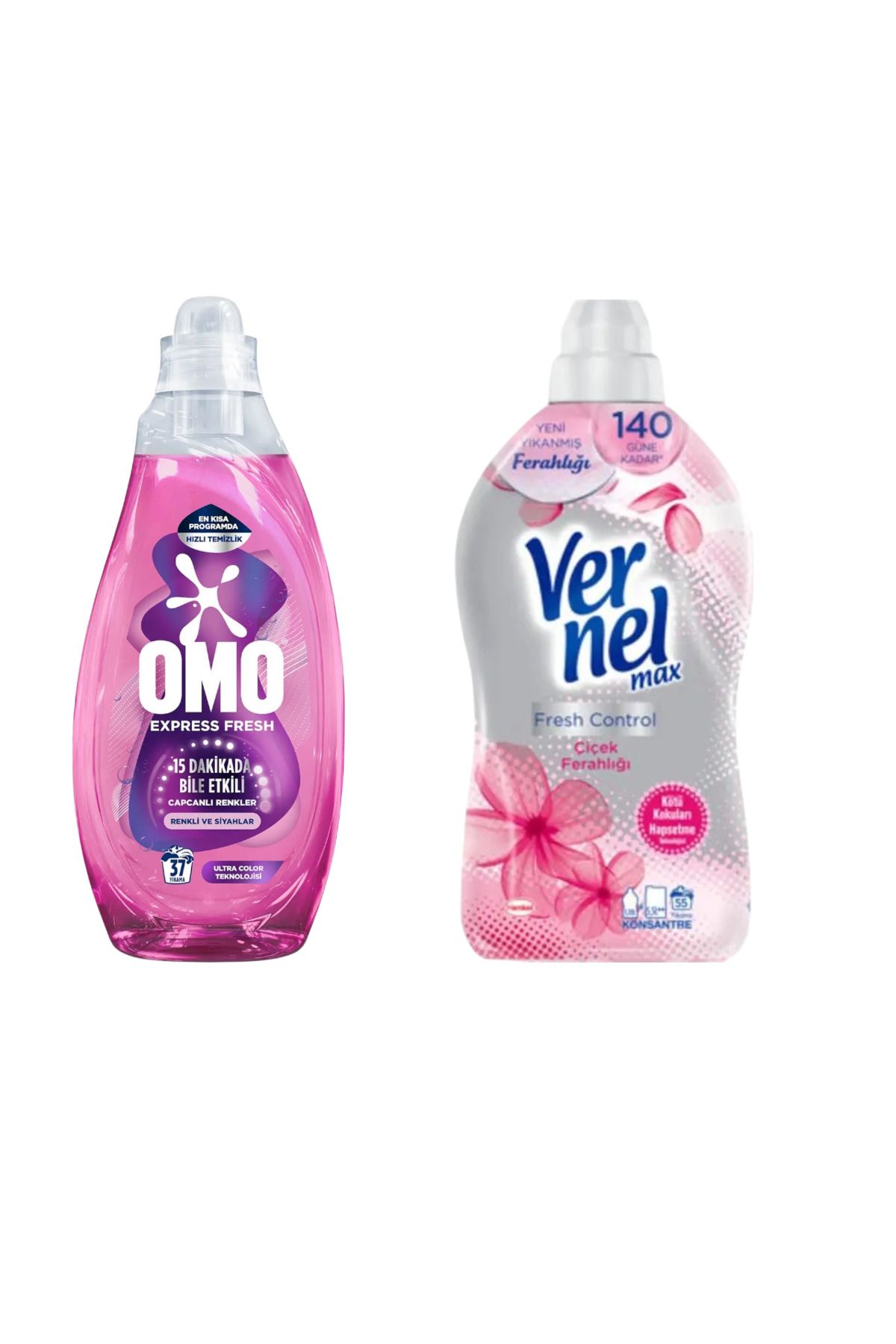 Omo Express Fresh Renkliler ve Siyahlar 1480 ML & Yumuşatıcı Çiçek Ferahlığı 1320 ML