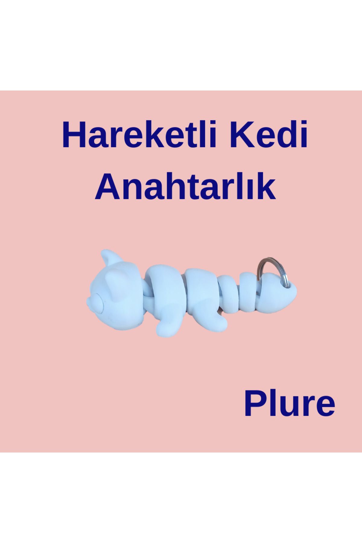 plure Hareketli Kedi Anahtarlık