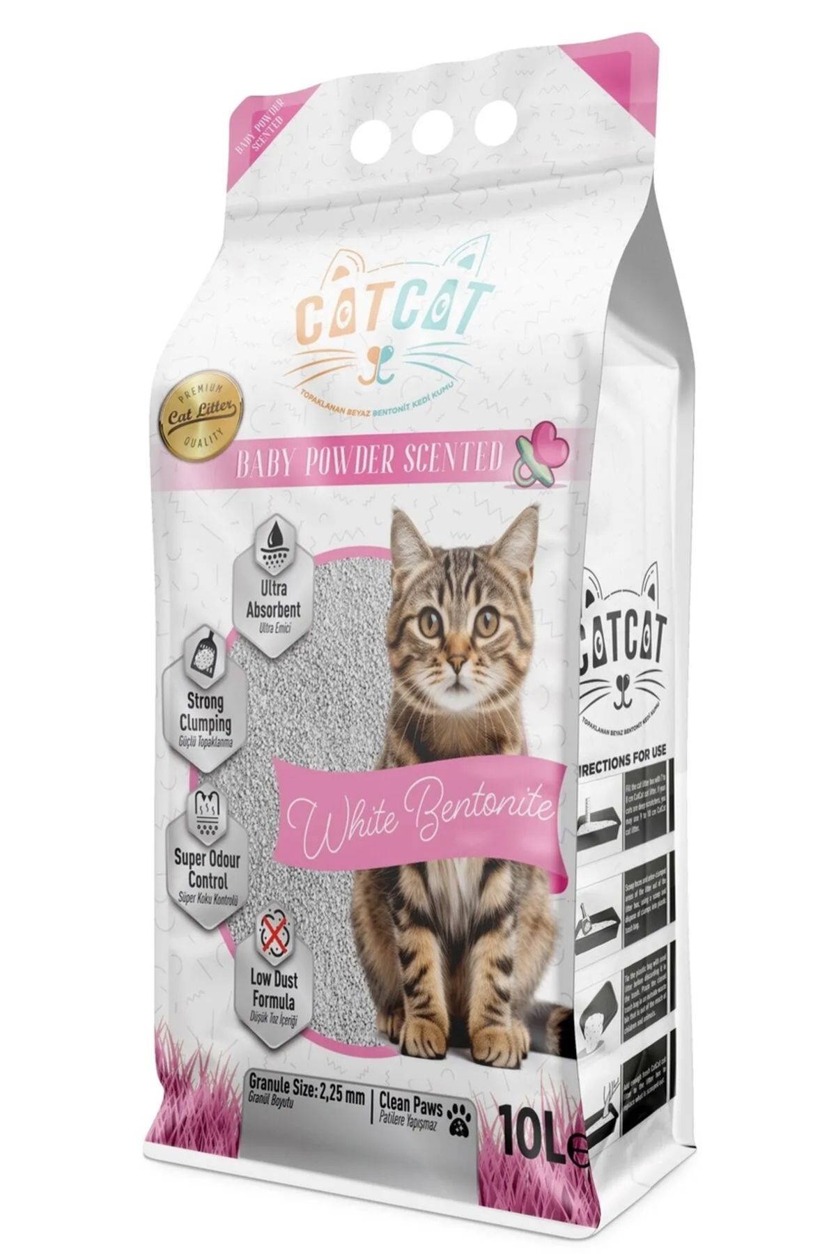 3DreaMaker 10 Lt Catcat Bebek Pudrası Kokulu Kedi Kumu (CAT CAT KEDİ KUMU)