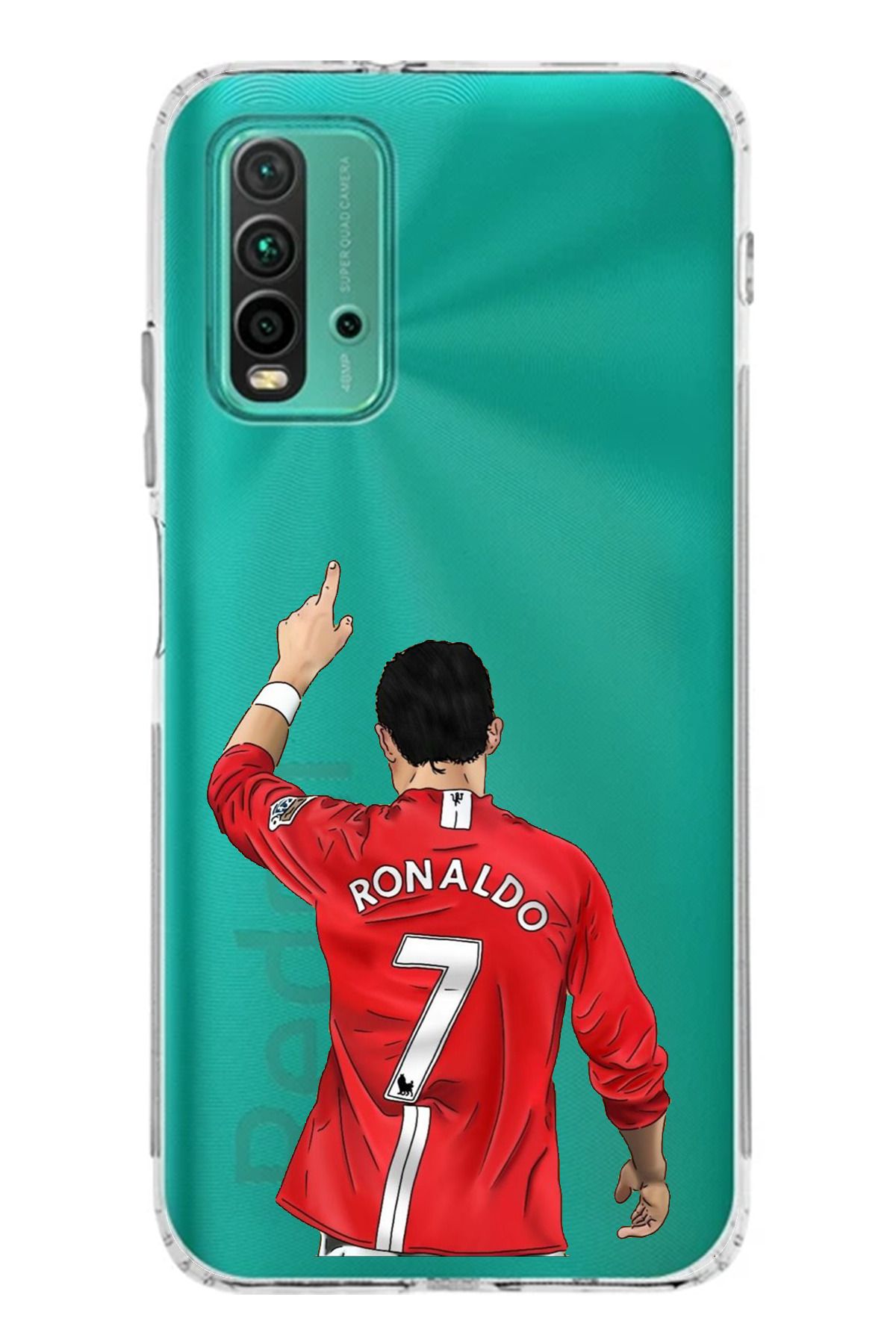 TechTree Redmi 9T Uyumlu C. Ronaldo Forma Tasarımlı Şeffaf Silikon Kılıf