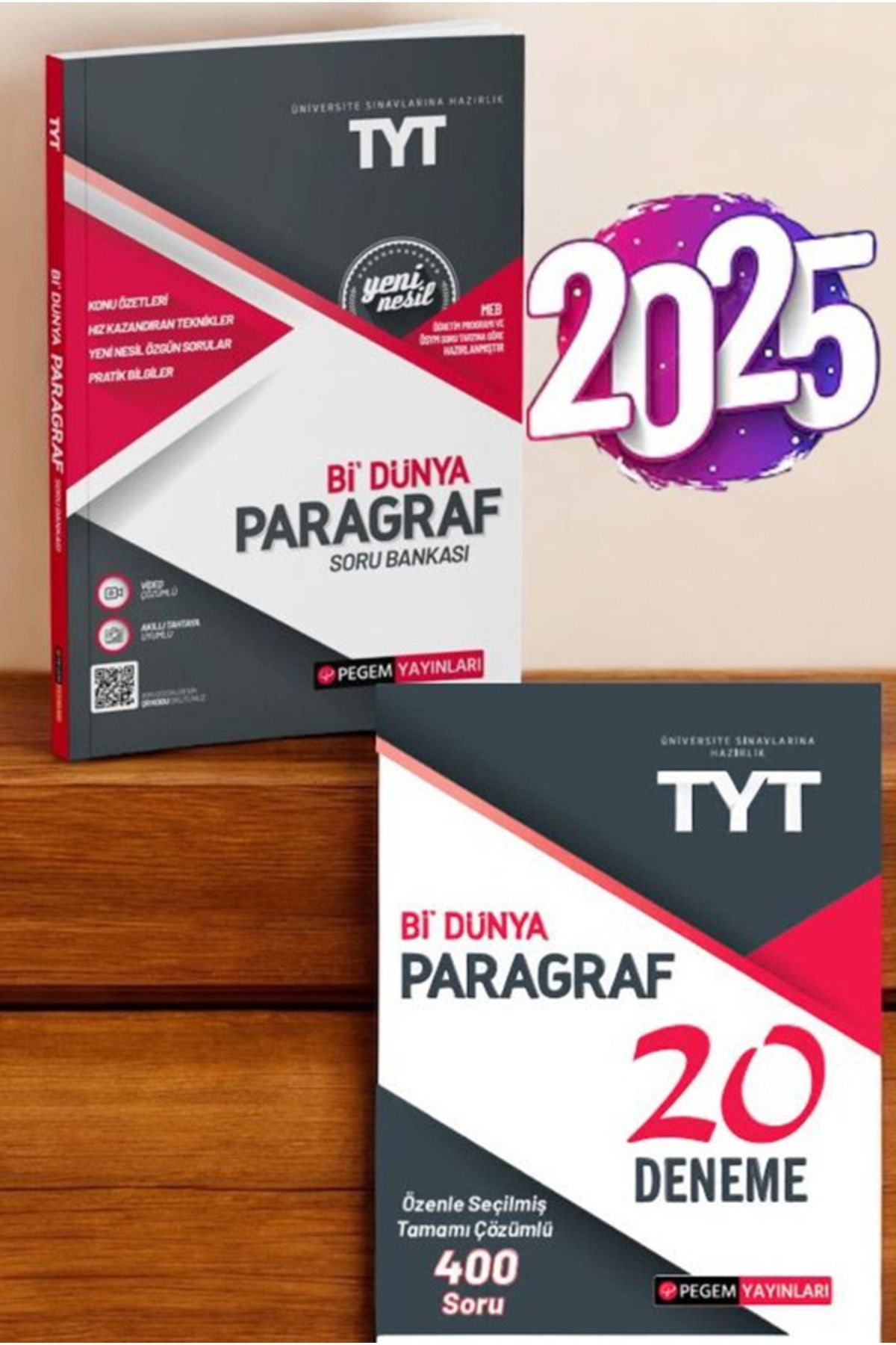 Pegem Akademi Yayıncılık 2025 TYT Bi Dünya Paragraf 20 Deneme ve 2025 TYT Bi Dünya Paragraf Soru Bankası