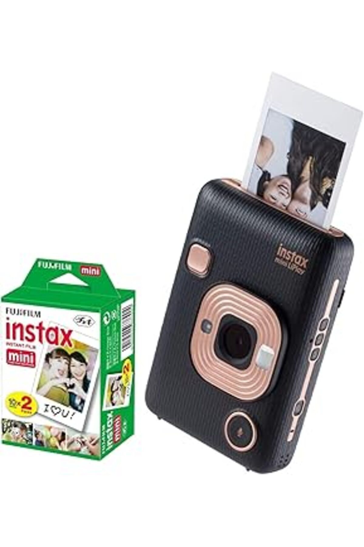 nazeninstoğu Instax Mini Liplay Şipşak Fotoğraf Makinesi+20'Li Film (Elegant Black)