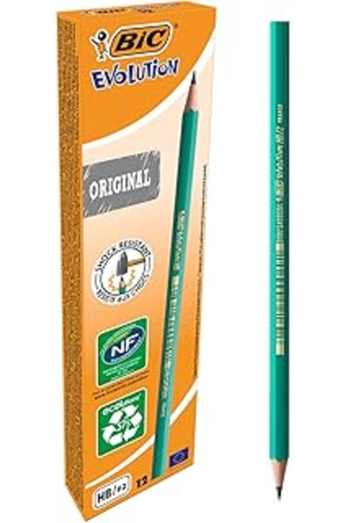 ebadi Bic Evolution 650 Hb Kurşun Kalem, 12'Li Kutu, Kıymık Oluşturmaz, Çiğnemeye Karşı Dayanıklı, Kolay