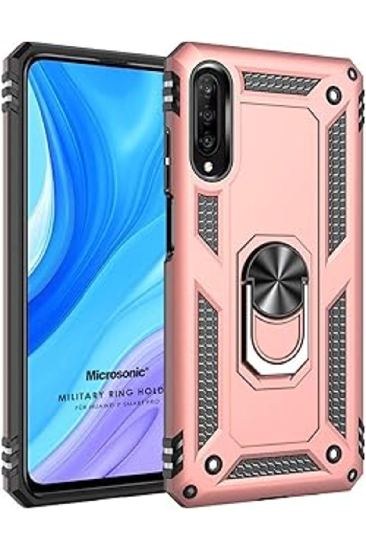 EDALKILIÇ Huawei P Smart Pro Için Kılıf Military Ring Rose [P Smart Pro Ile Uyumlu Kıl