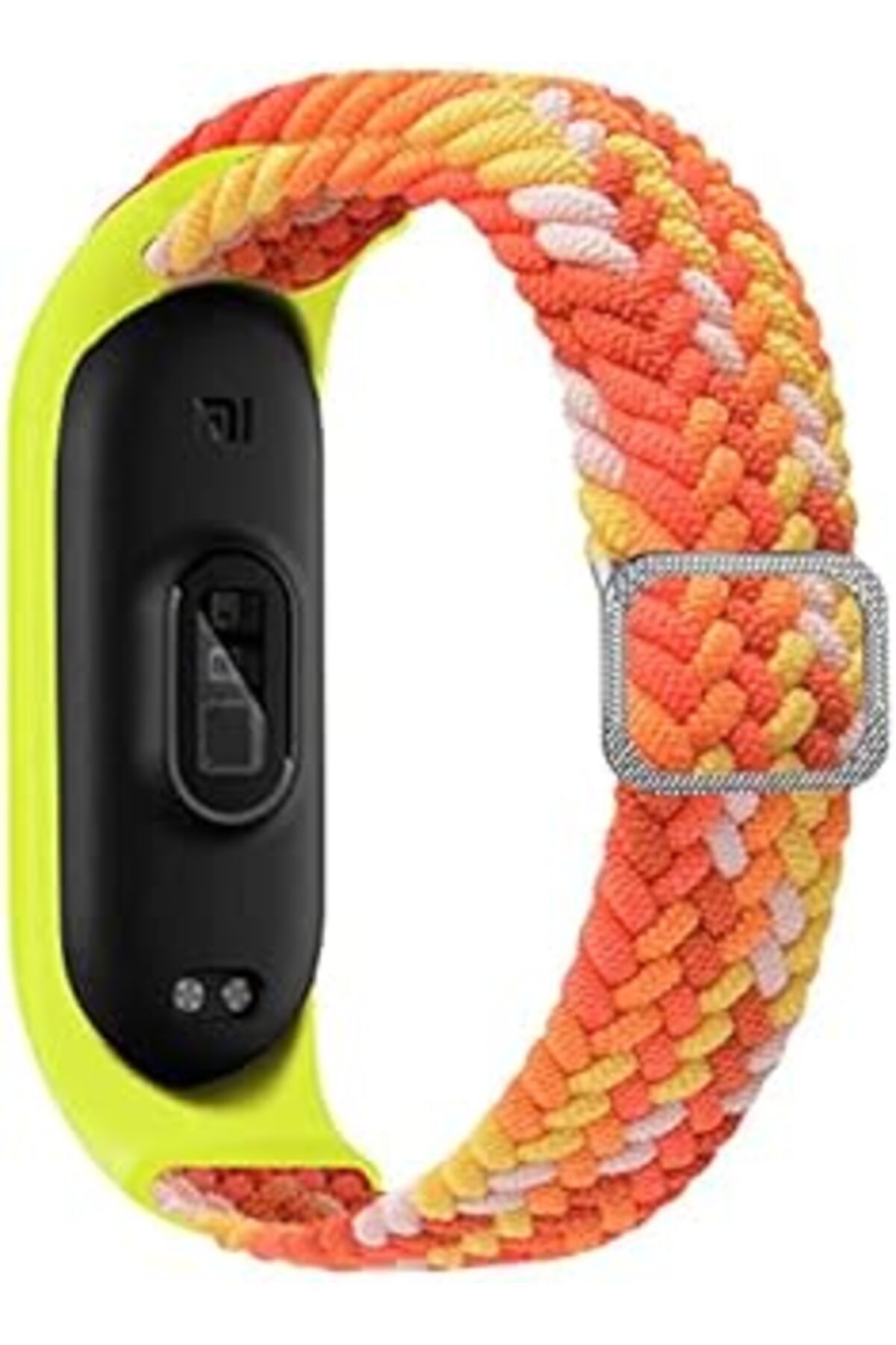 ShopZum Mi Band 6 Ile Uyumlu Mixed Hasır Örme Kordon Kayış Colorful Orange