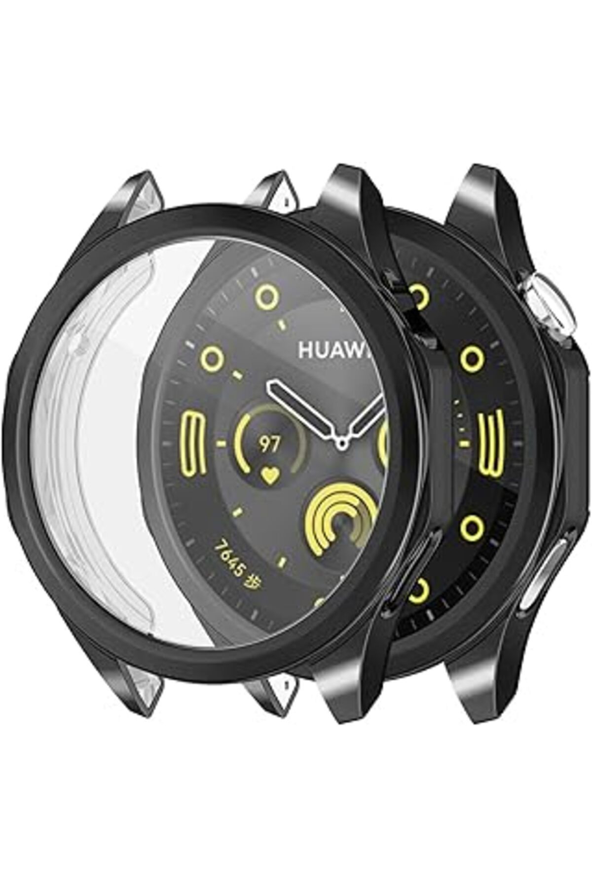 MAGNESİA Huawei Watch Gt5 46Mm Kılıf 360 Full Round Soft Silicone Siyah [Watch Gt5 46Mm Ile Uyuml