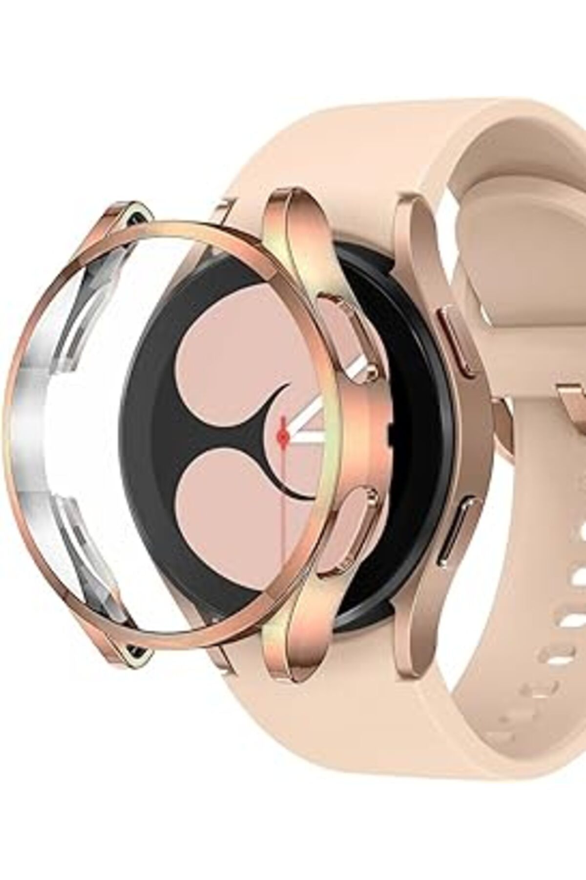 ShopZum Galaxy Watch 4 44Mm Için Kılıf 360 Full Round Soft Silicone Rose [Galaxy Wa