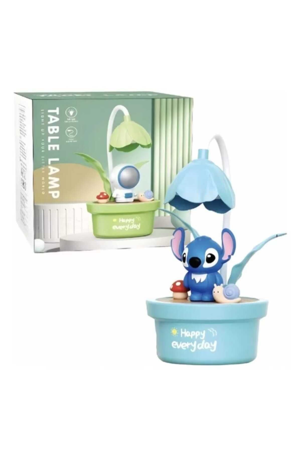 Menuzer Lilo & Stitch Sıcak Işık Led 3d Mavi Gece Lambası