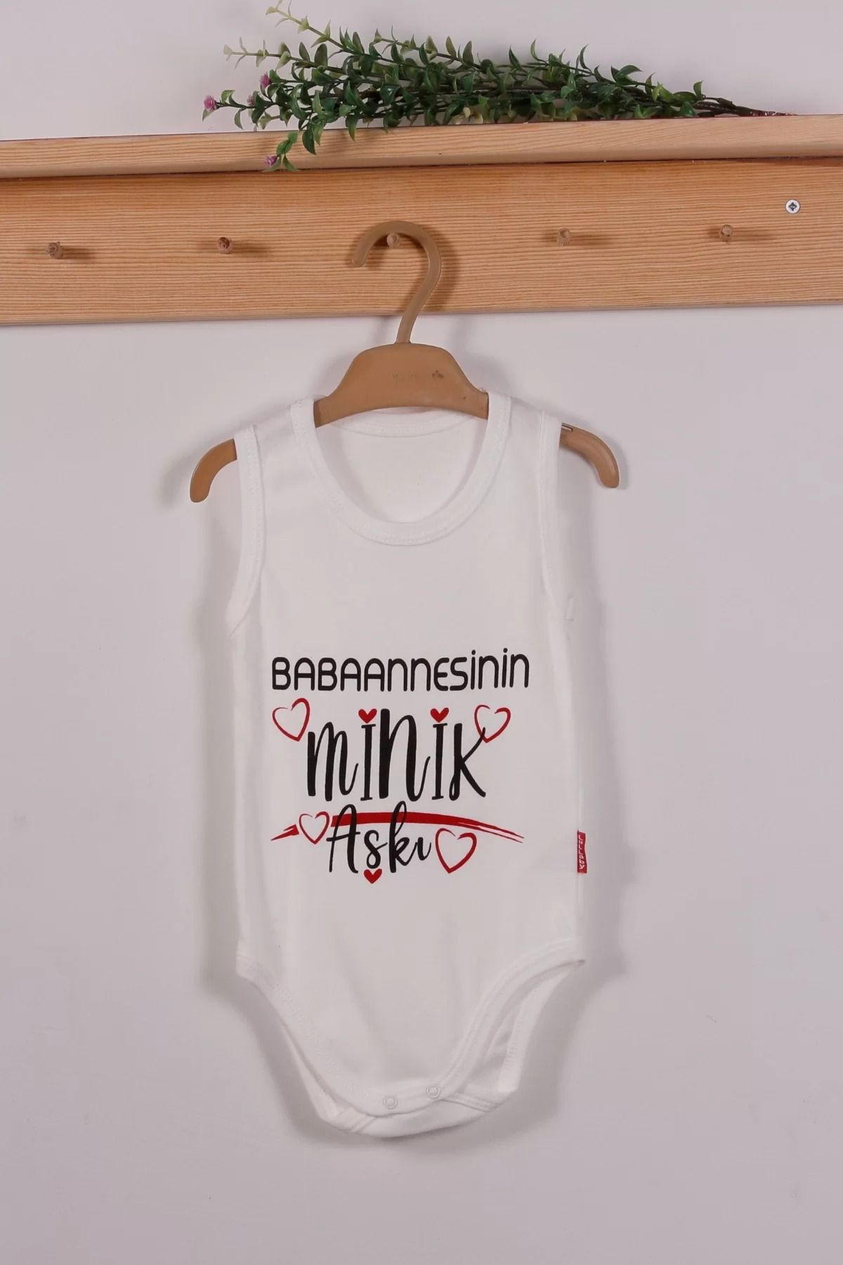 BOYOZBUTİK Annennesinin Minik Aşkı Desenli Askılı Unisex Body