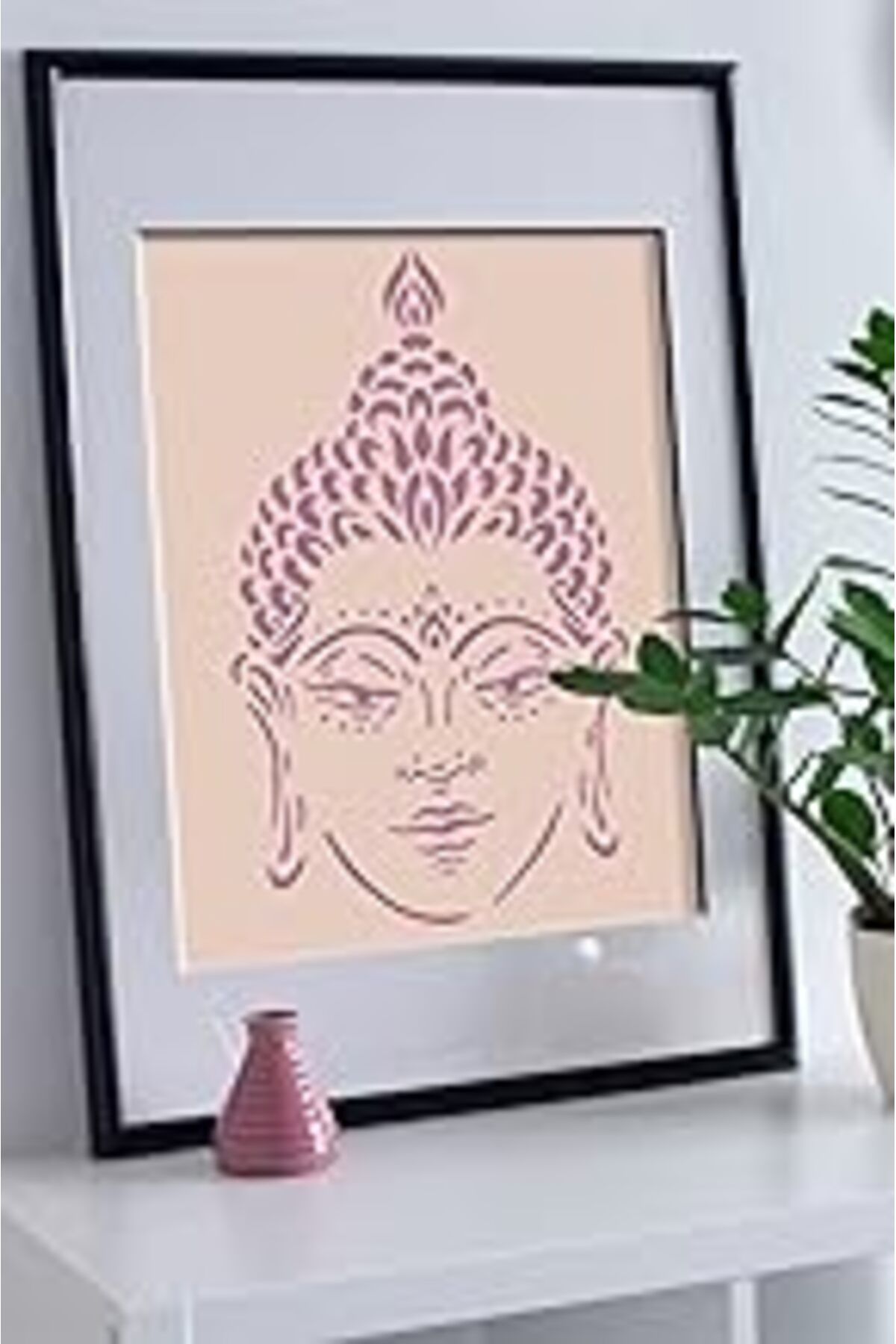 ebadi Buddha Kafası Stencil Tasarımı 30 X 30 Cm