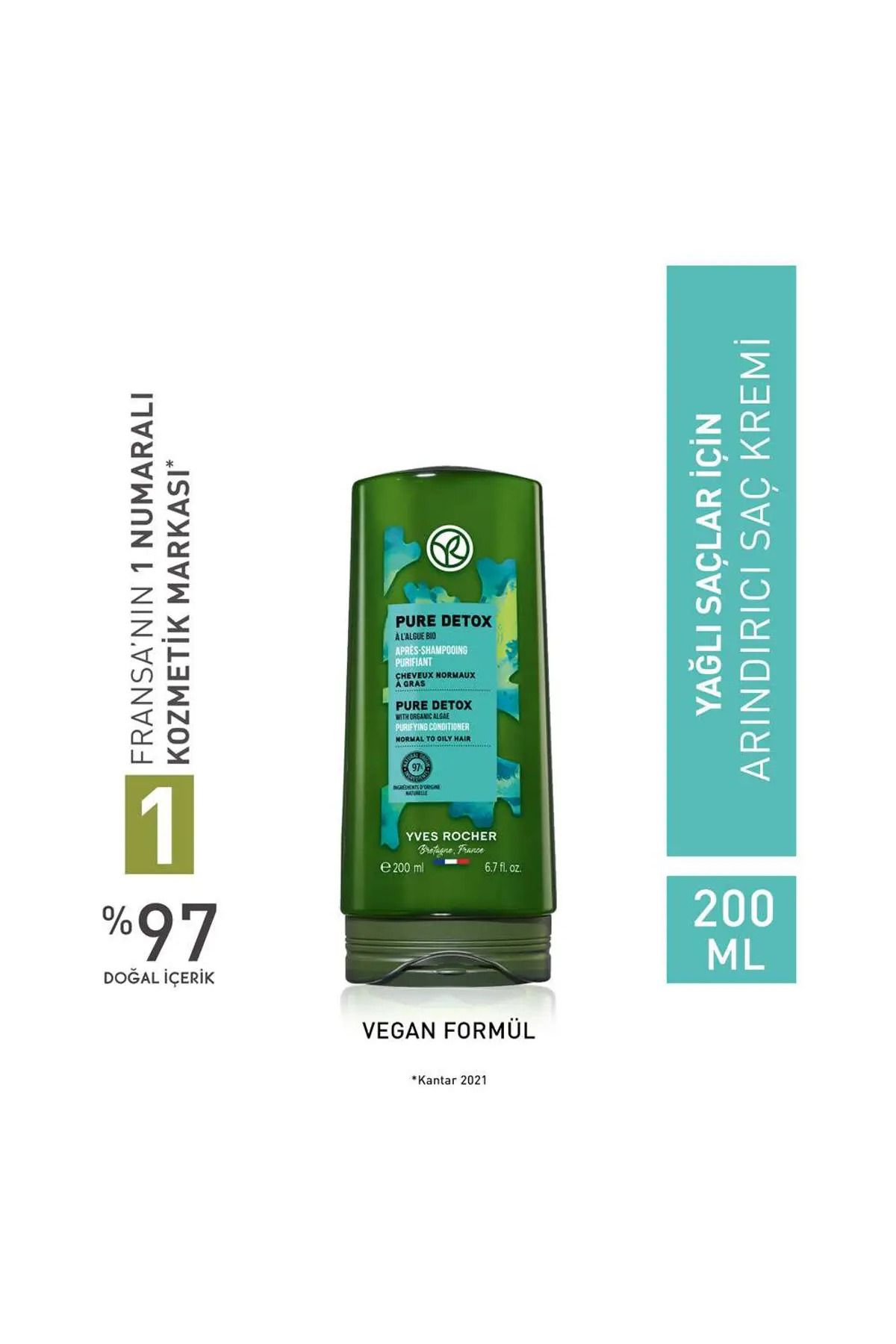 Yves Rocher Arındırıcı Saç Kremi - Yağlı Saçlar / Pure Detox- 200 ml