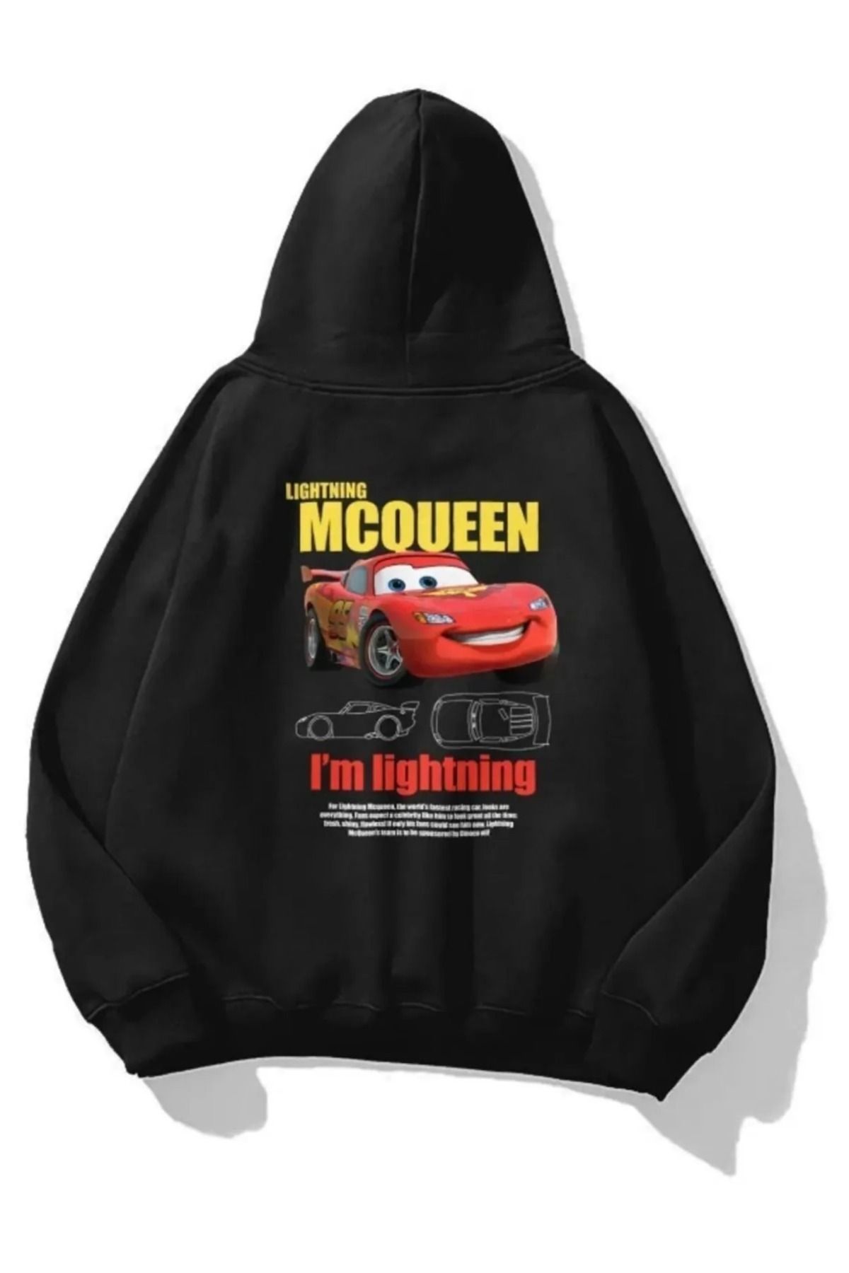 Bravebell Y2K I'm Lightning Mcqueen Sırt Baskılı Sweatshirt