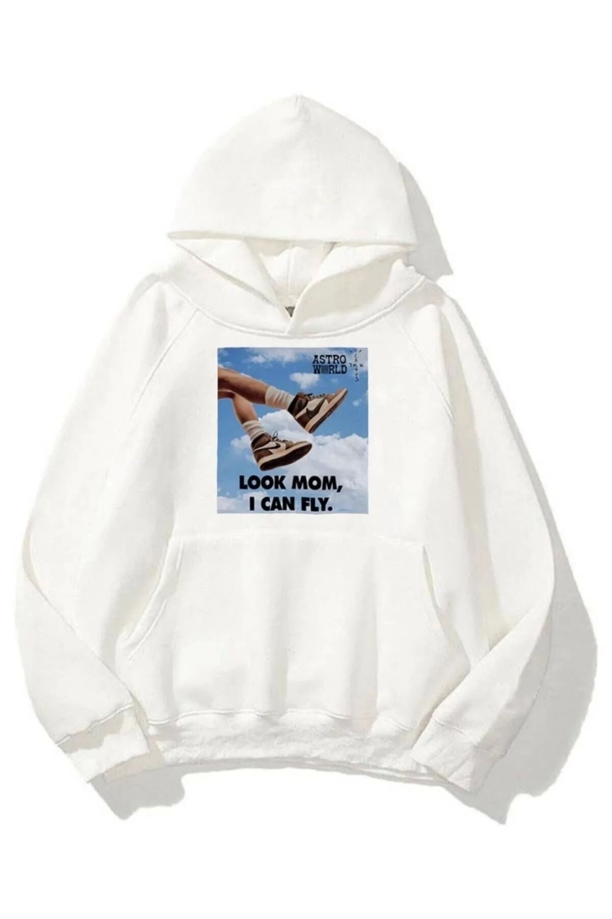 Bravebell Unisex I Can Fly Air Unisex Sweatshırt Beyaz