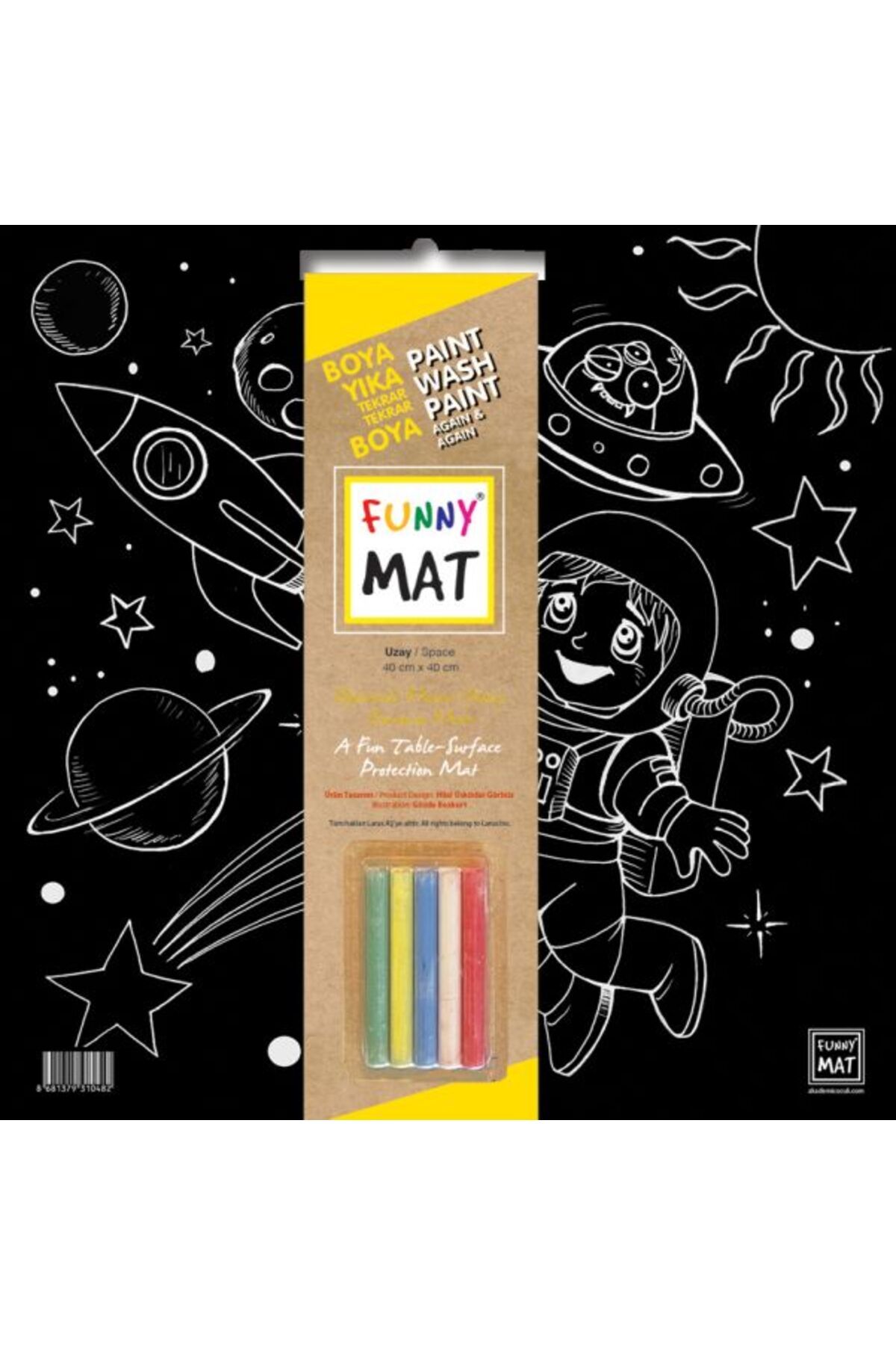 Karma Kitaplar Funny Mat Black Uzay (Tebeşirli)