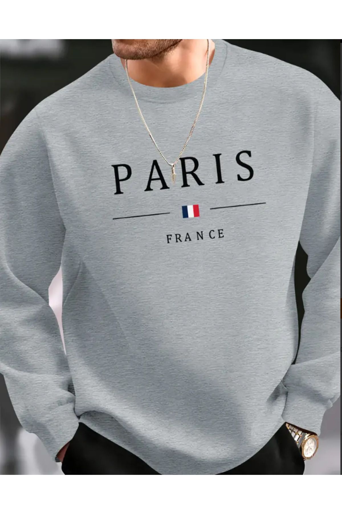 Marco Fresco Unisex Paris France Baskılı Sweatshirt