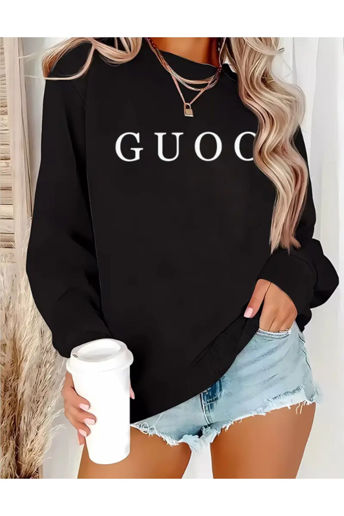 Marco Fresco Unisex GUOOI Baskılı Sweatshirt