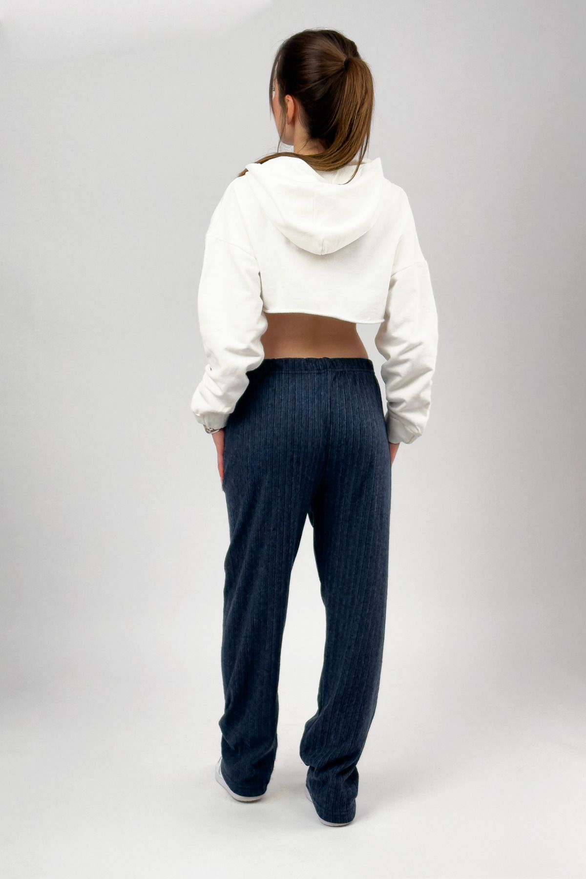 Betimoda-Navy Blue Women's Oversize Sweatpants Pajama Bottoms - Soft Texture, Elastic Waist, Loose Leg 4