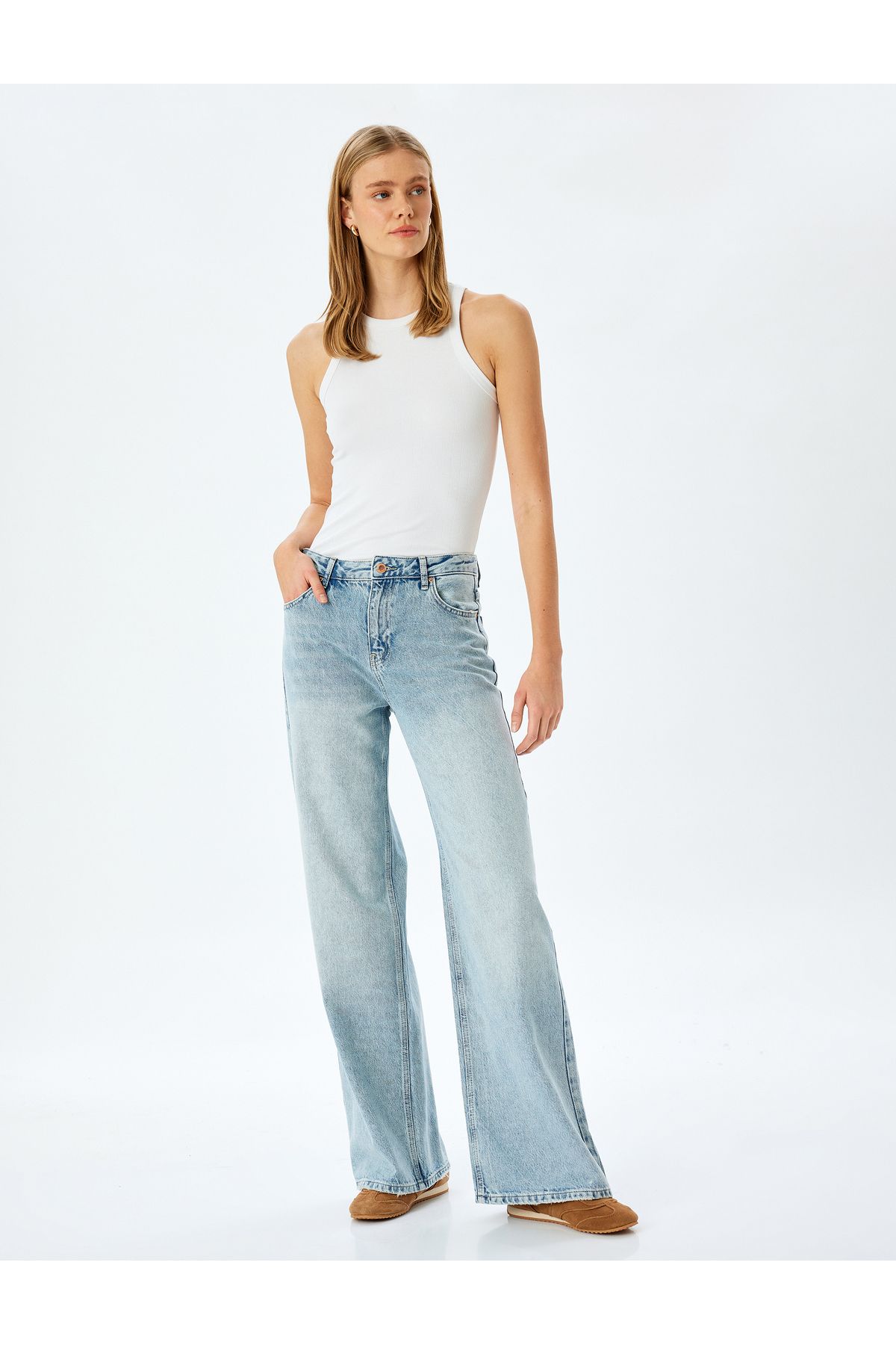 Koton KT - Normal Bel Loose Straight Fit Jean Pantolon