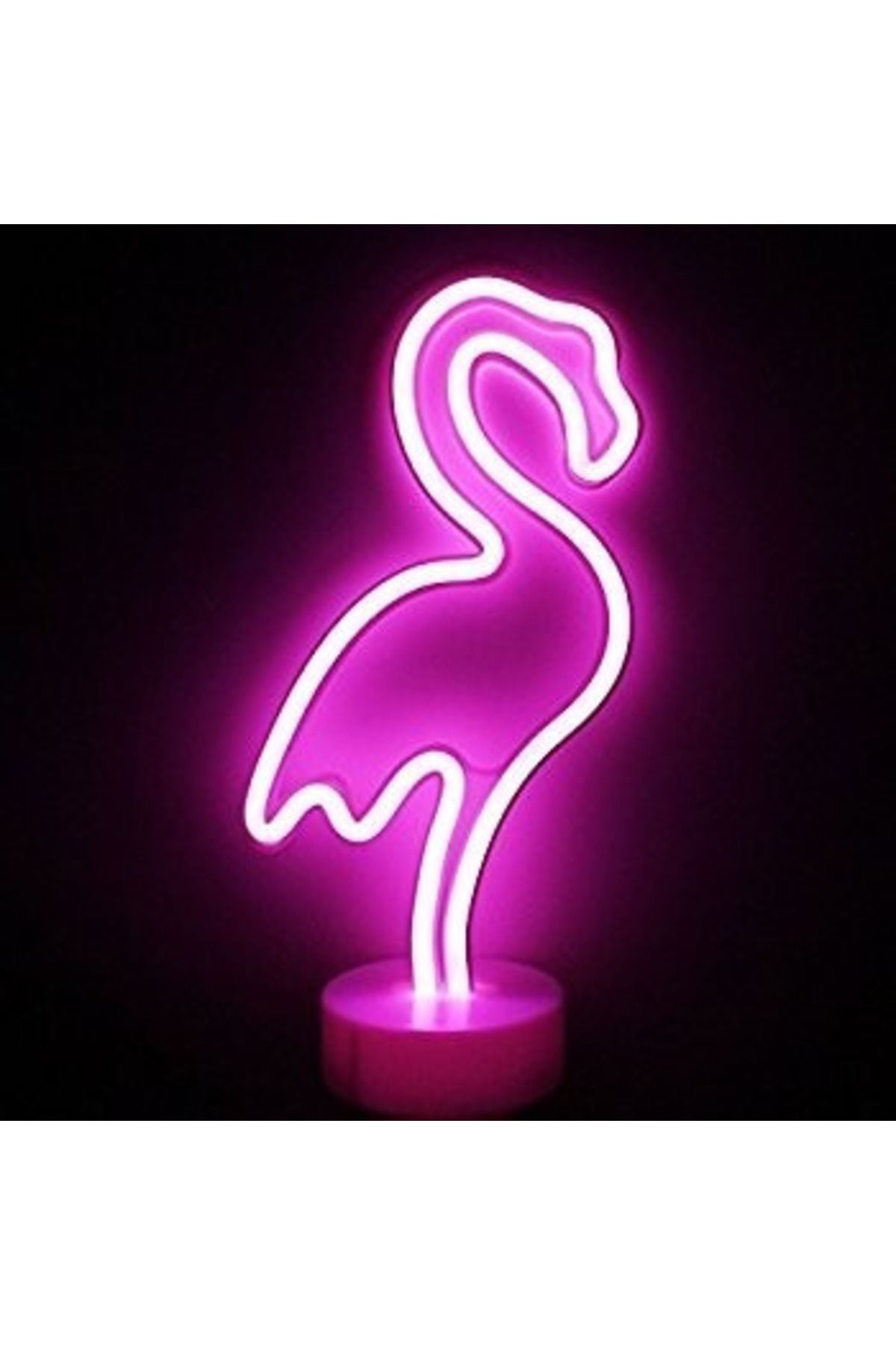 Skygo Neon Işıklı Flamingo Masa Gece Lambası USB+Pil