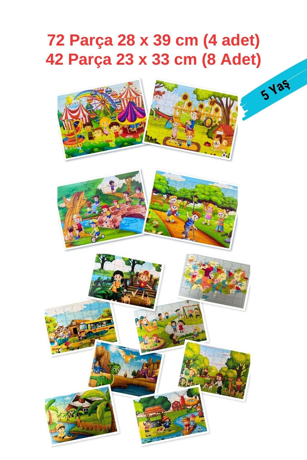 Yıldız Kardeşler 4 Adet 72 Parça Puzzle + 8 Adet 42 Parça Puzzle, 12 Puzzle Set, Resimdekiler Gönderilecektir.